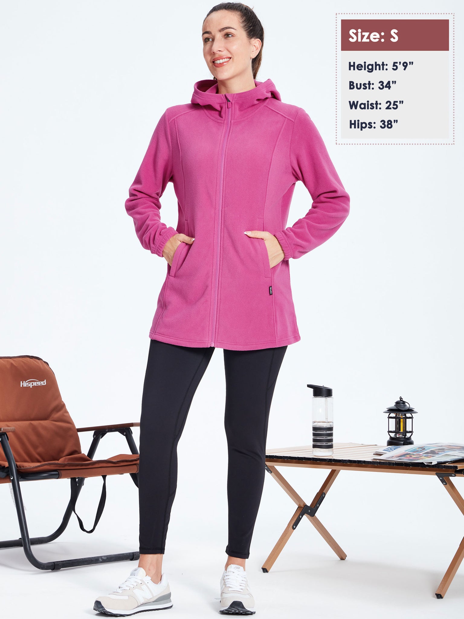 Women's Fleece Full-Zip Jacket Rose Pink5