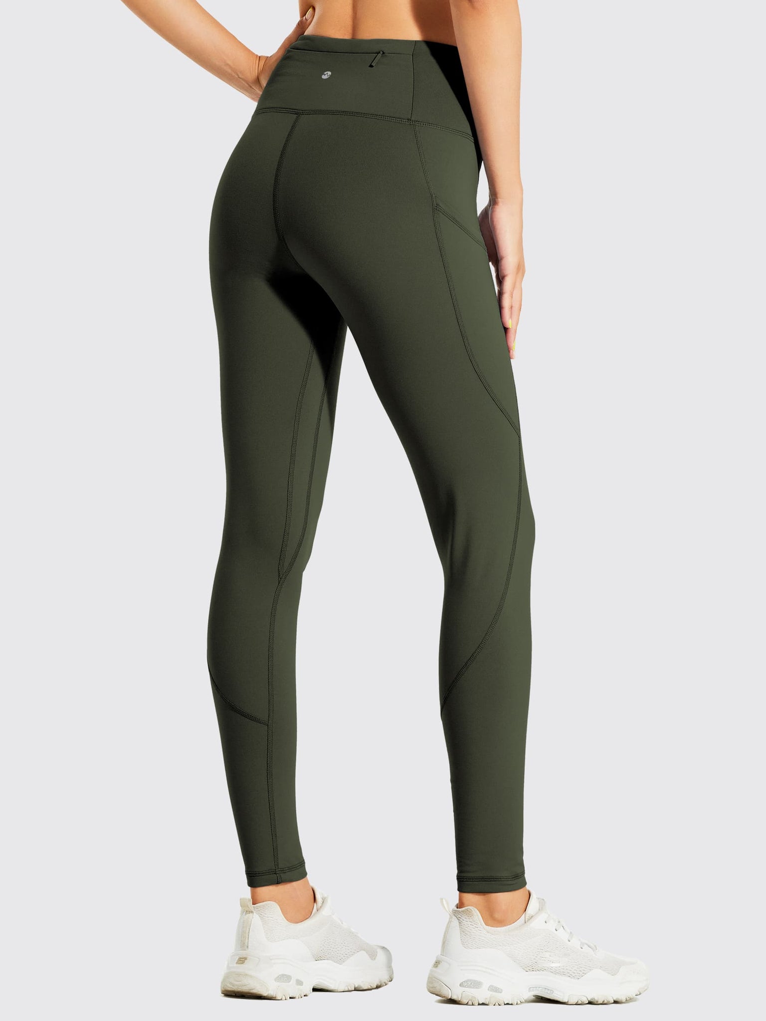 Women's Fleece Lined Leggings_Green_model3