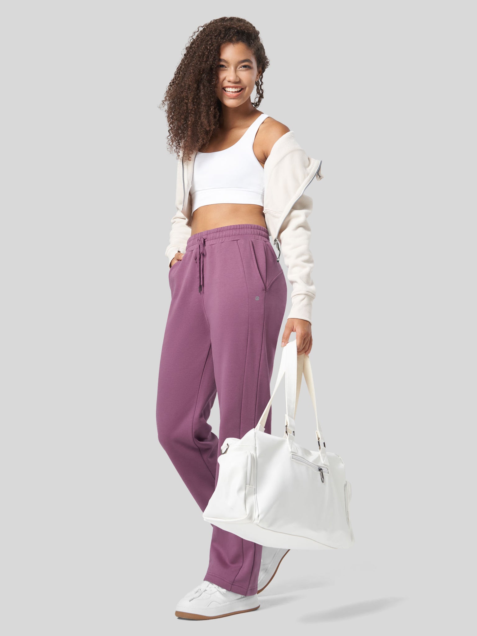 Women's Fleece Straight Leg Sweatpants 31 Inch