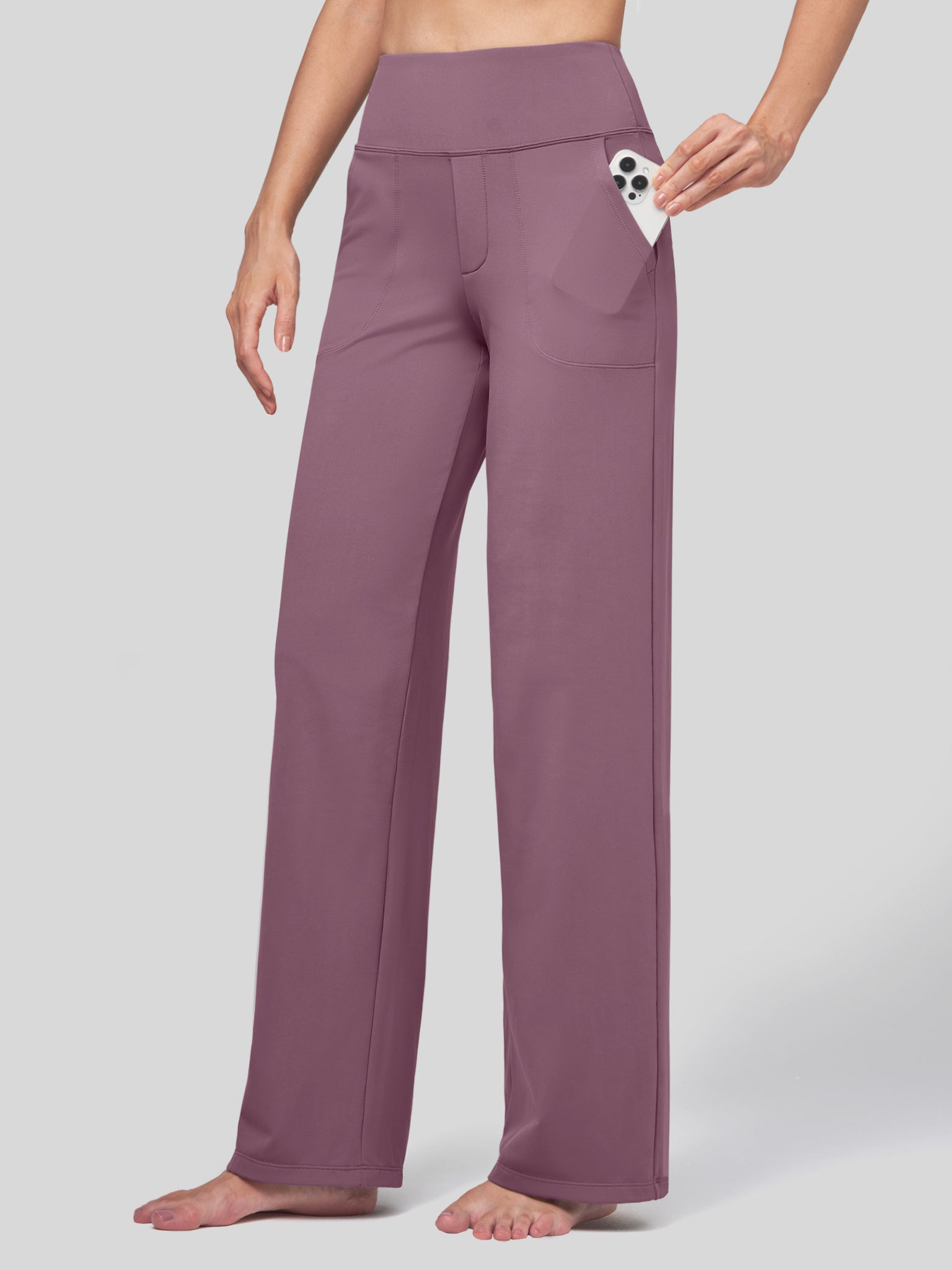 Willit Women's High Rise Yoga Dress Pants 30 Inch in rose