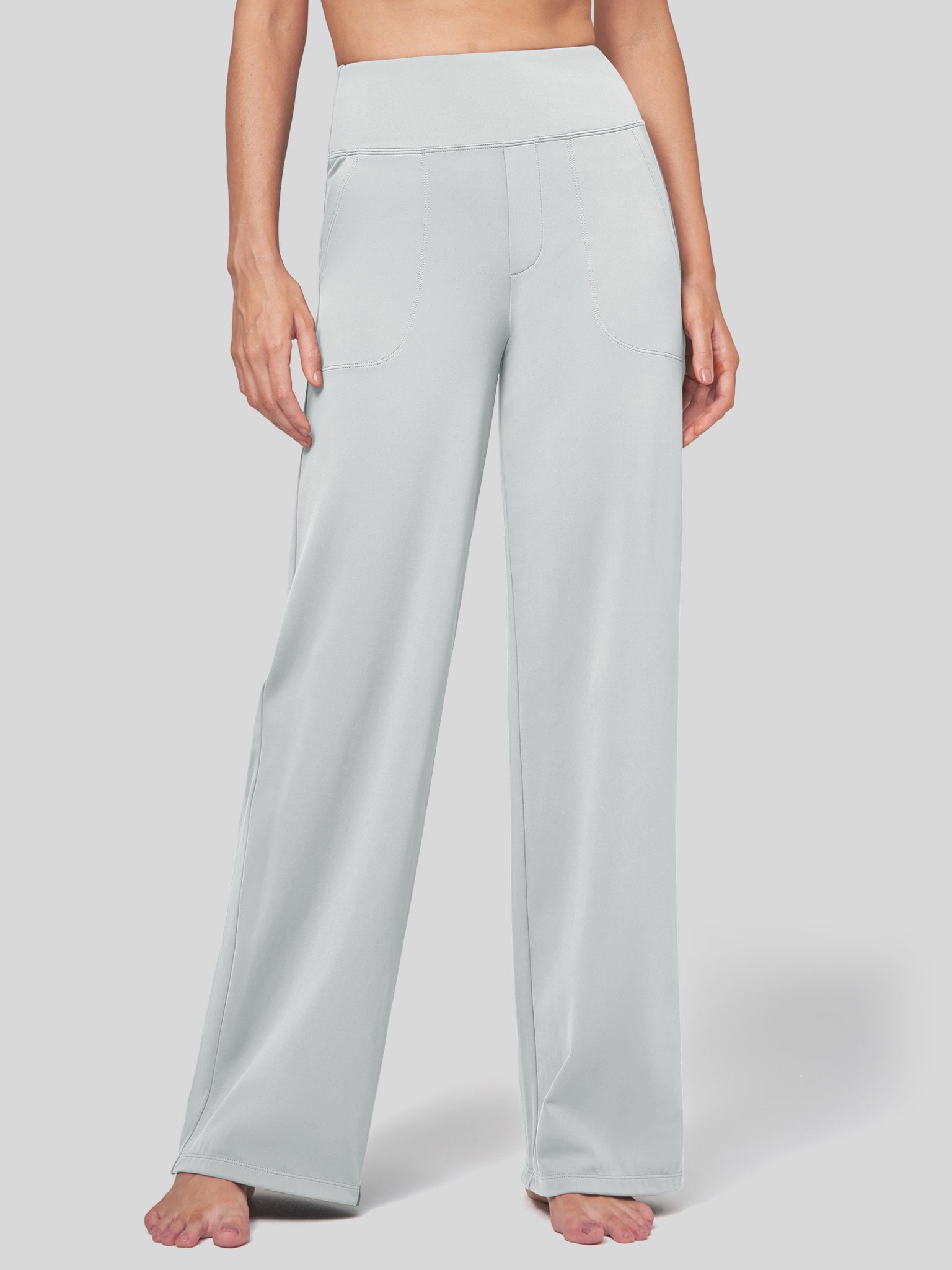 Willit Women's High Rise Yoga Dress Pants 30 Inch in light gray