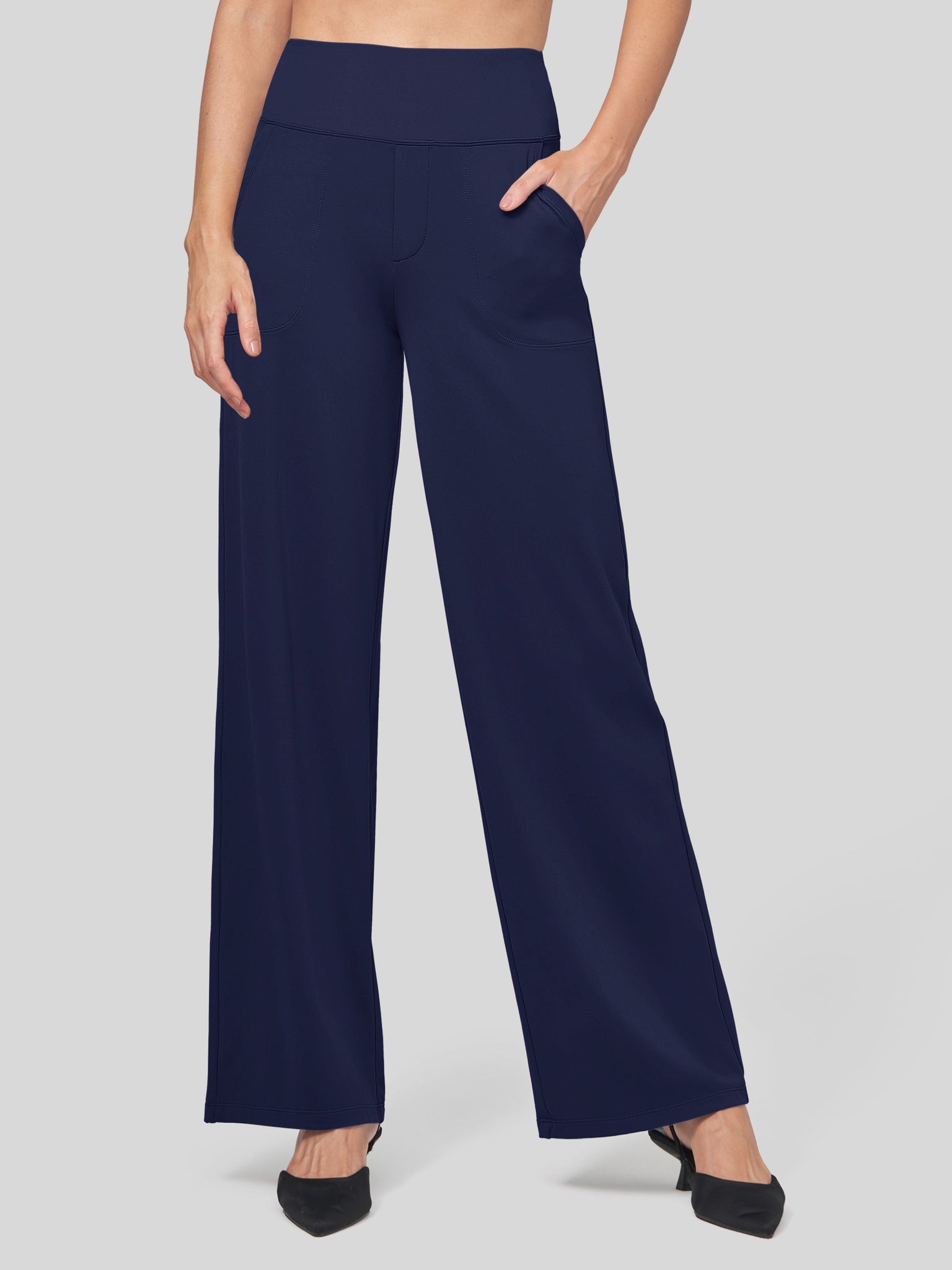 Willit Women's High Rise Yoga Dress Pants 30 Inch in navy