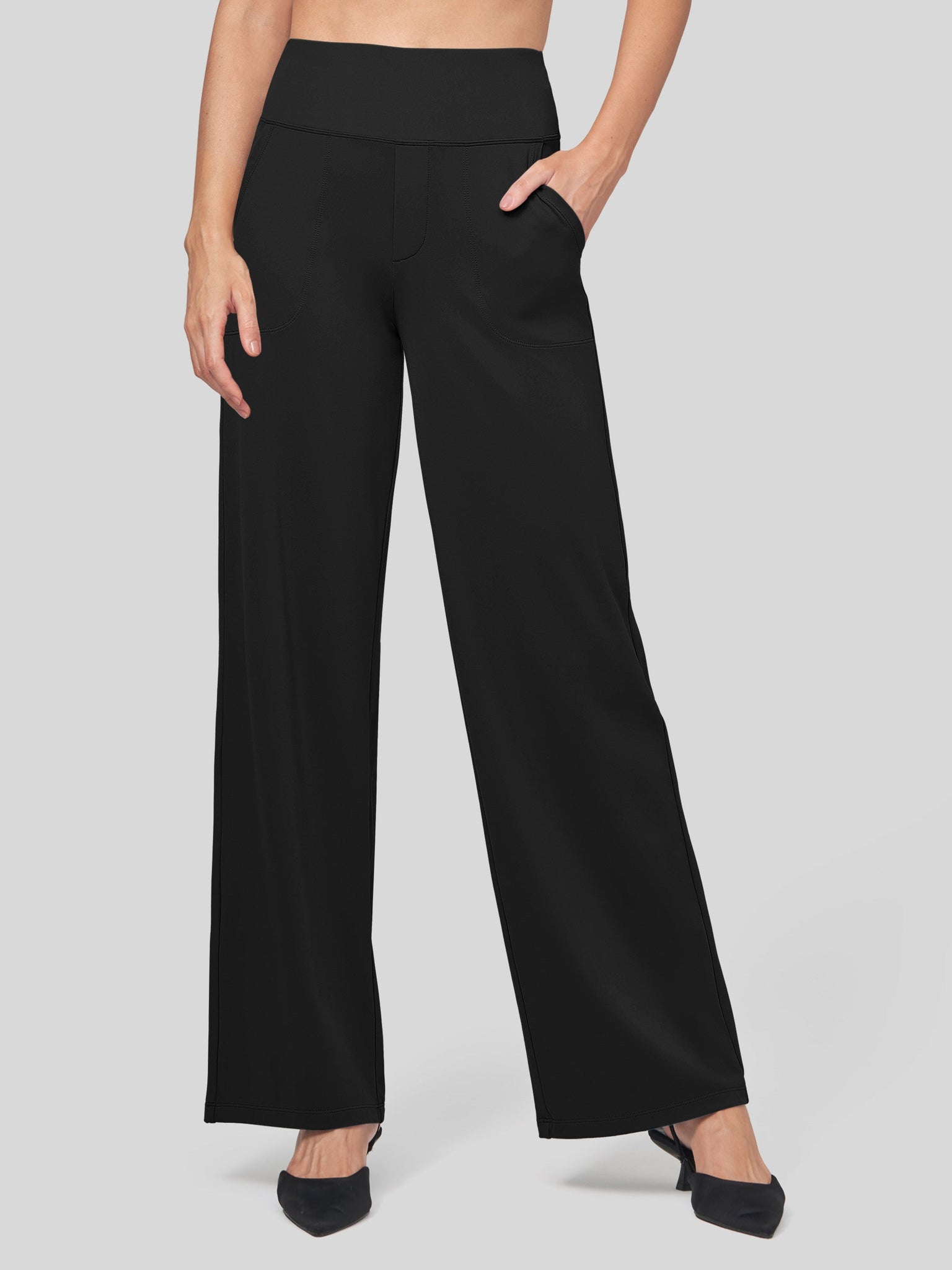 Willit Women's High Rise Yoga Dress Pants 32 Inch in black