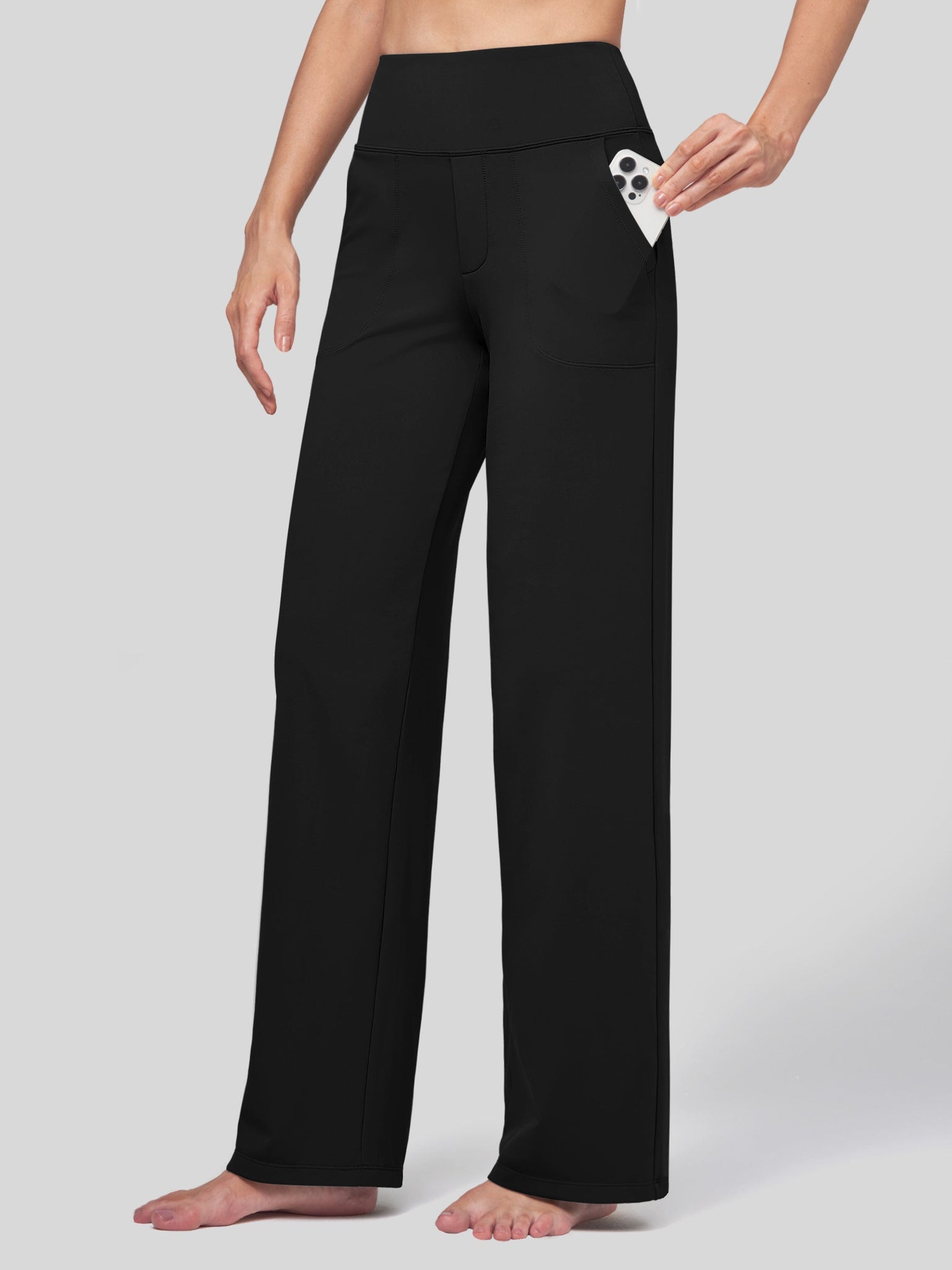 Willit Women's High Rise Yoga Dress Pants 30 Inch in black