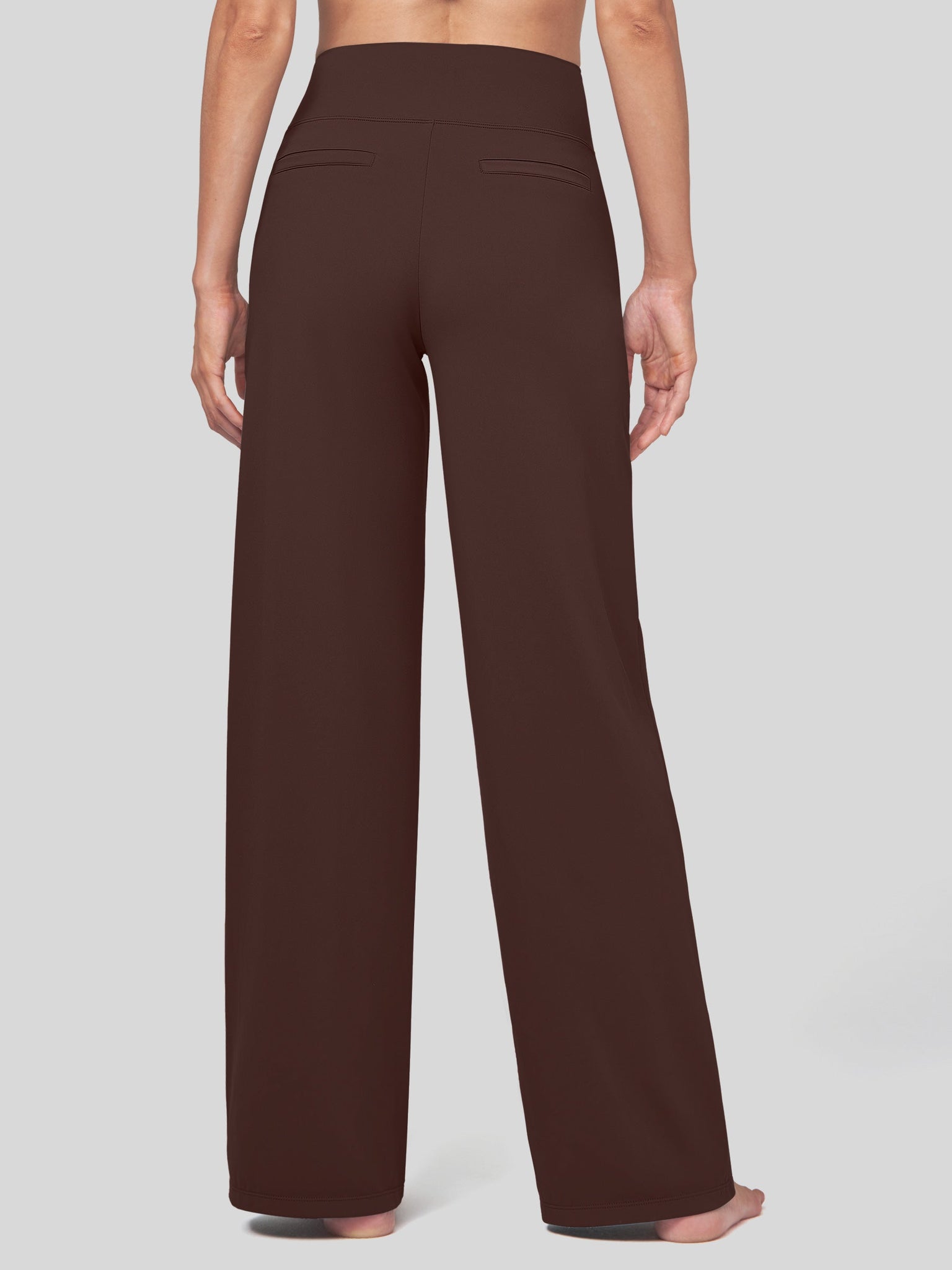 Willit Women's High Rise Yoga Dress Pants 32 Inch in brown