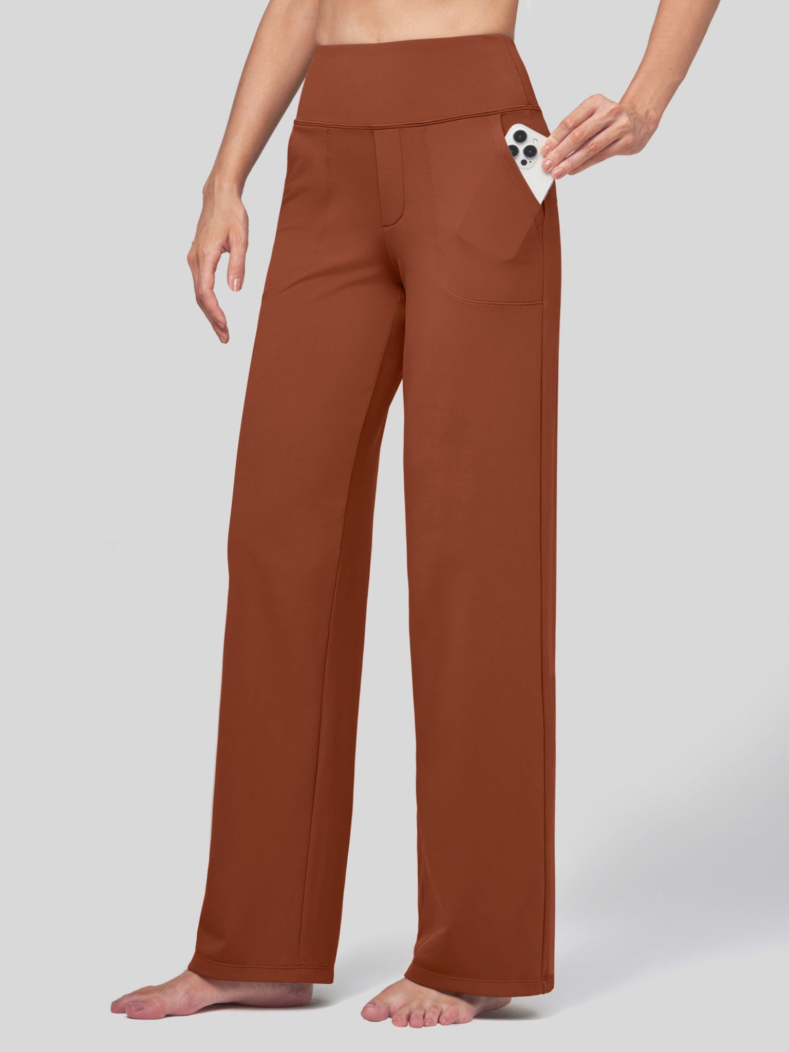 Willit Women's High Rise Yoga Dress Pants 30 Inch in caramel