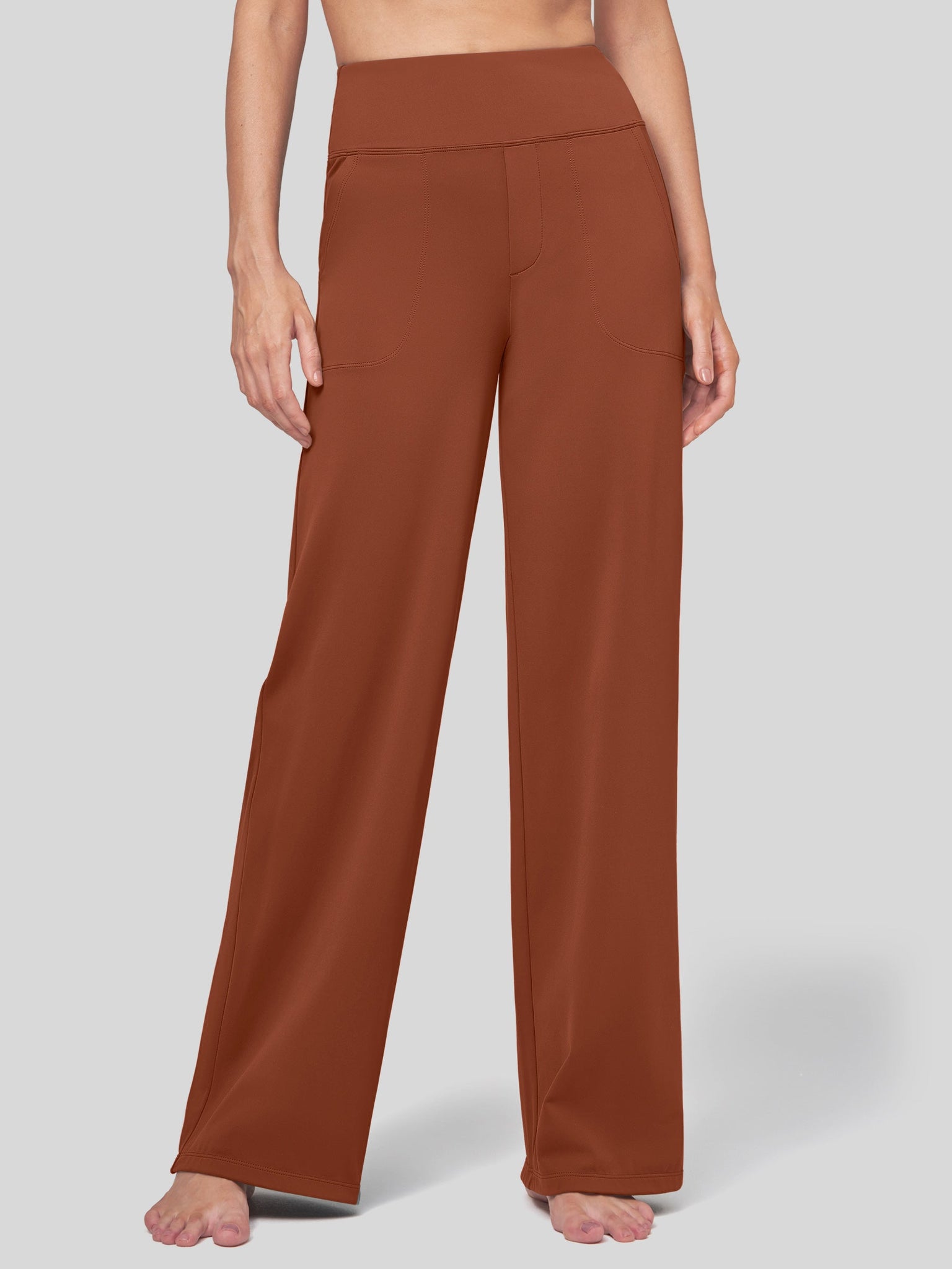 Willit Women's High Rise Yoga Dress Pants 30 Inch in caramel