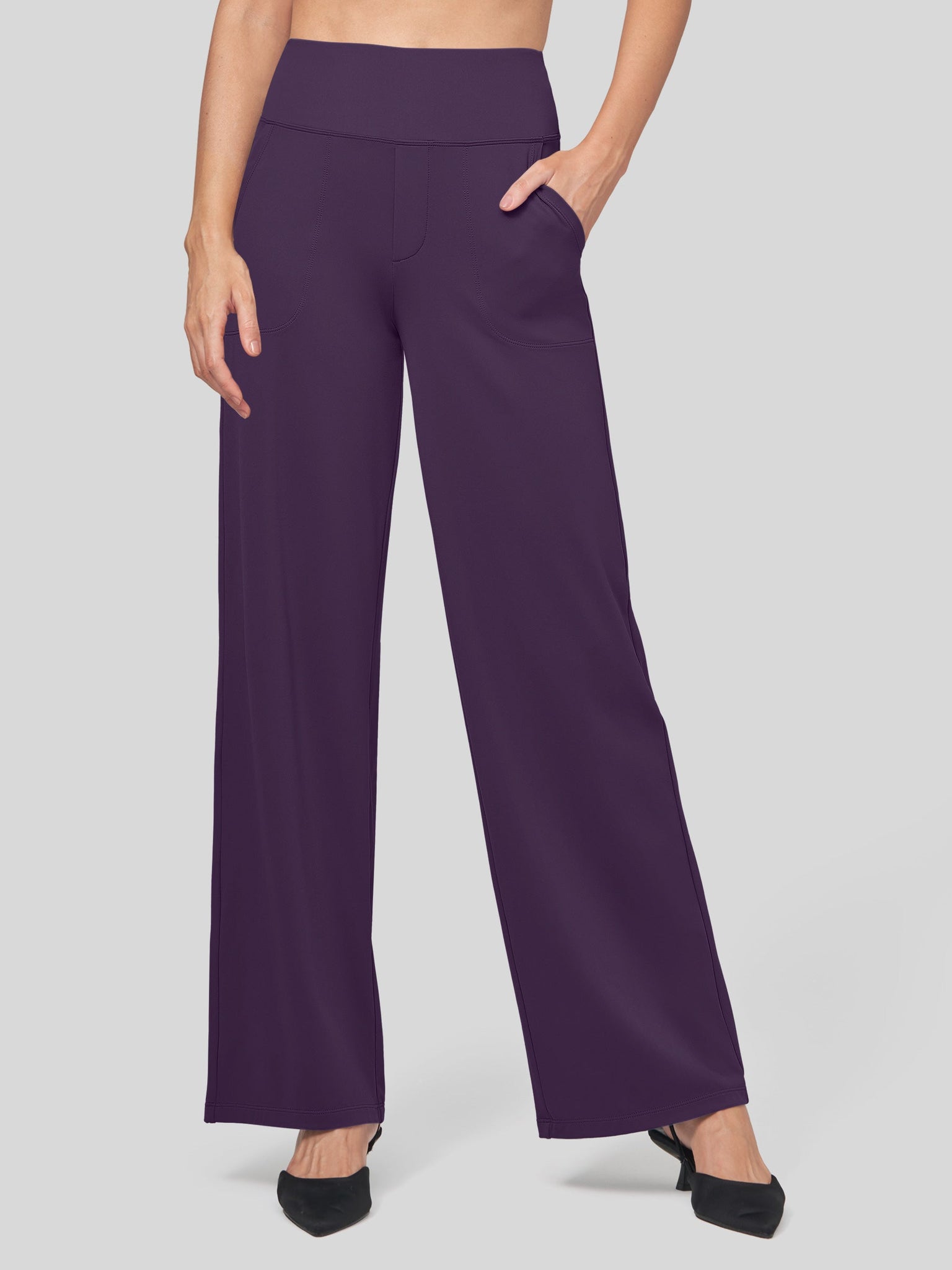 Willit Women's High Rise Yoga Dress Pants 32 Inch in purple