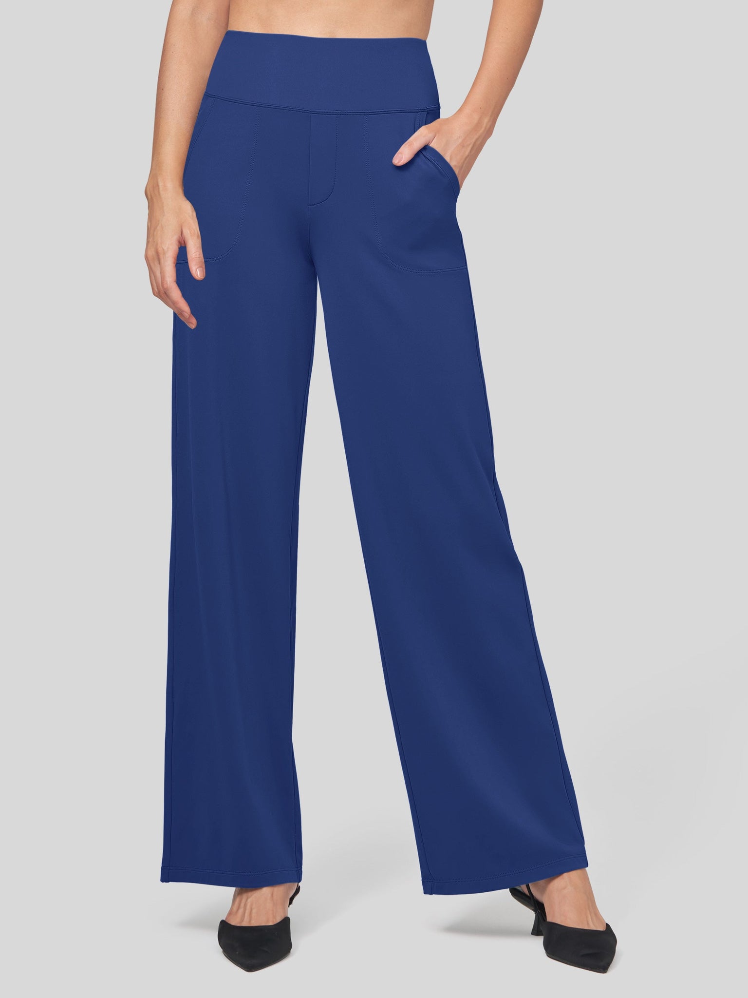 Willit Women's High Rise Yoga Dress Pants 32 Inch in blue