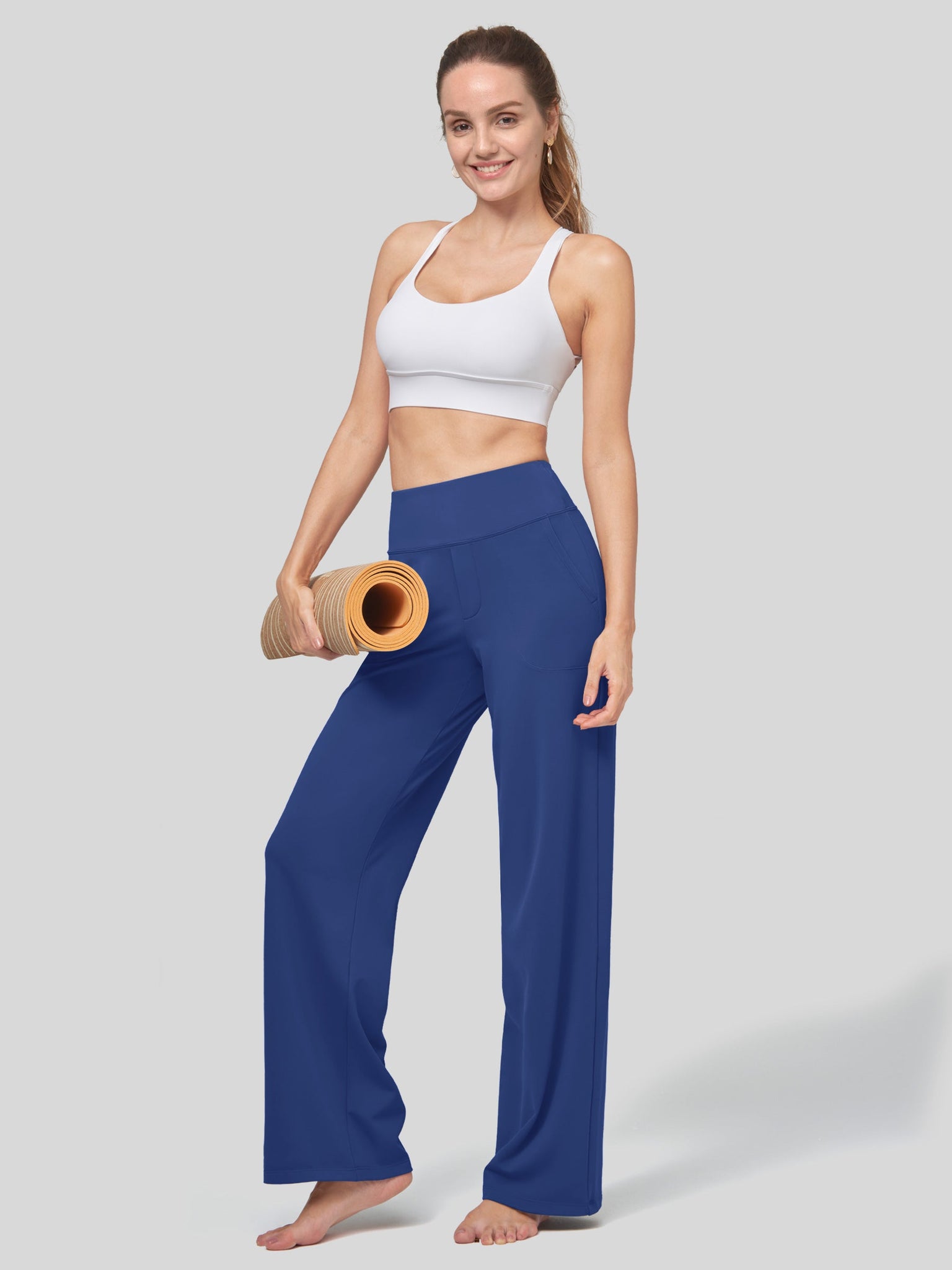 Willit Women's High Rise Yoga Dress Pants 30 Inch in blue