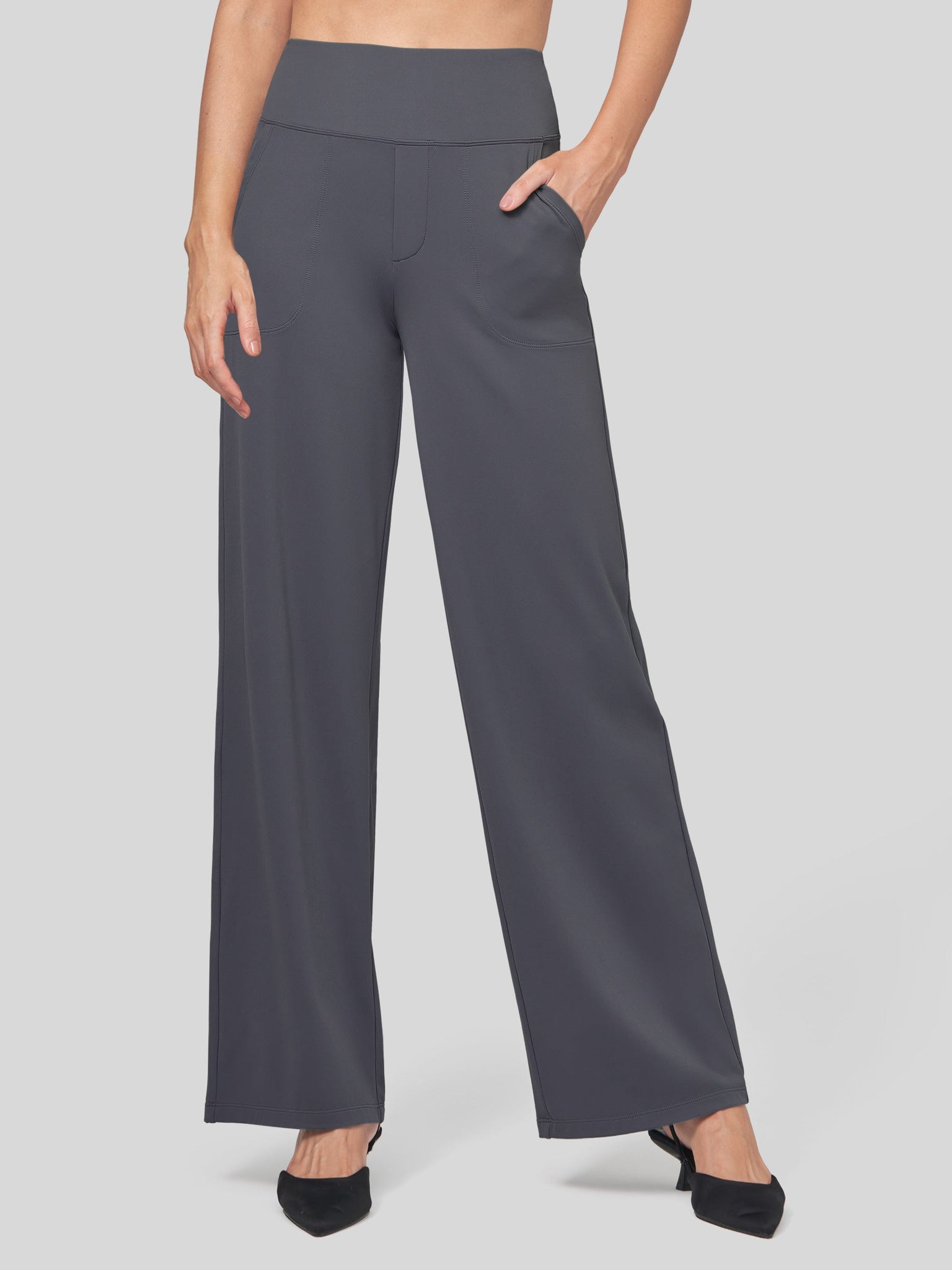 Willit Women's High Rise Yoga Dress Pants 30 Inch in gray