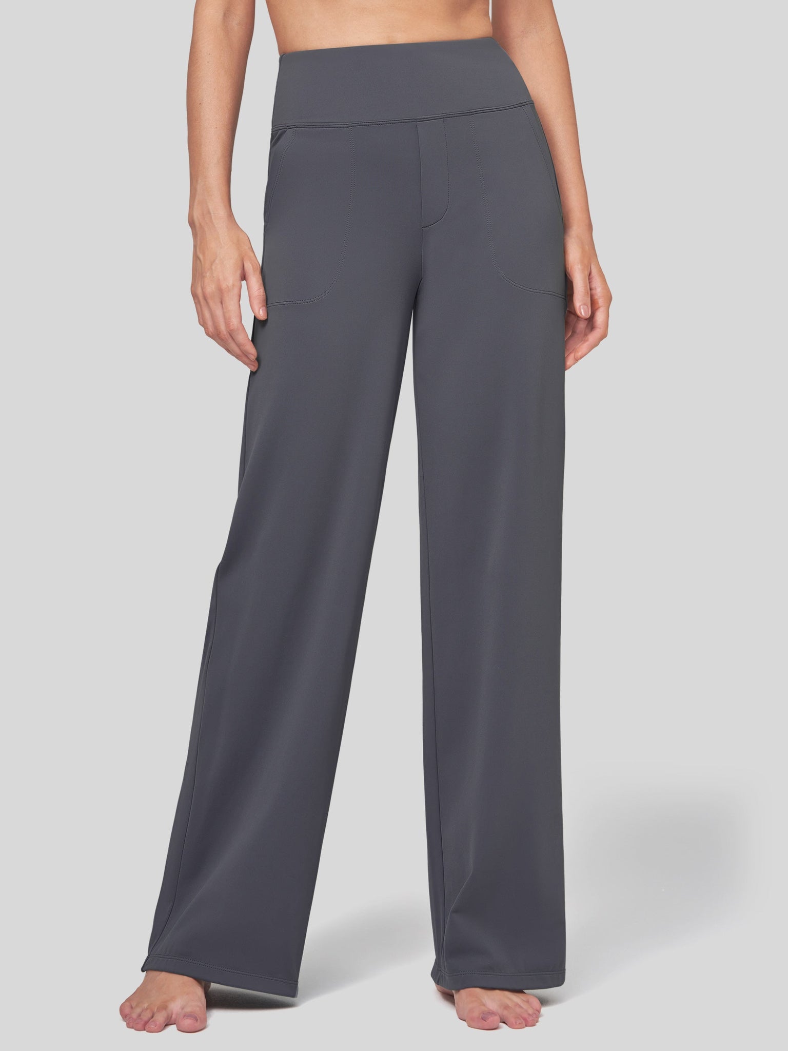 Willit Women's High Rise Yoga Dress Pants 30 Inch in gray