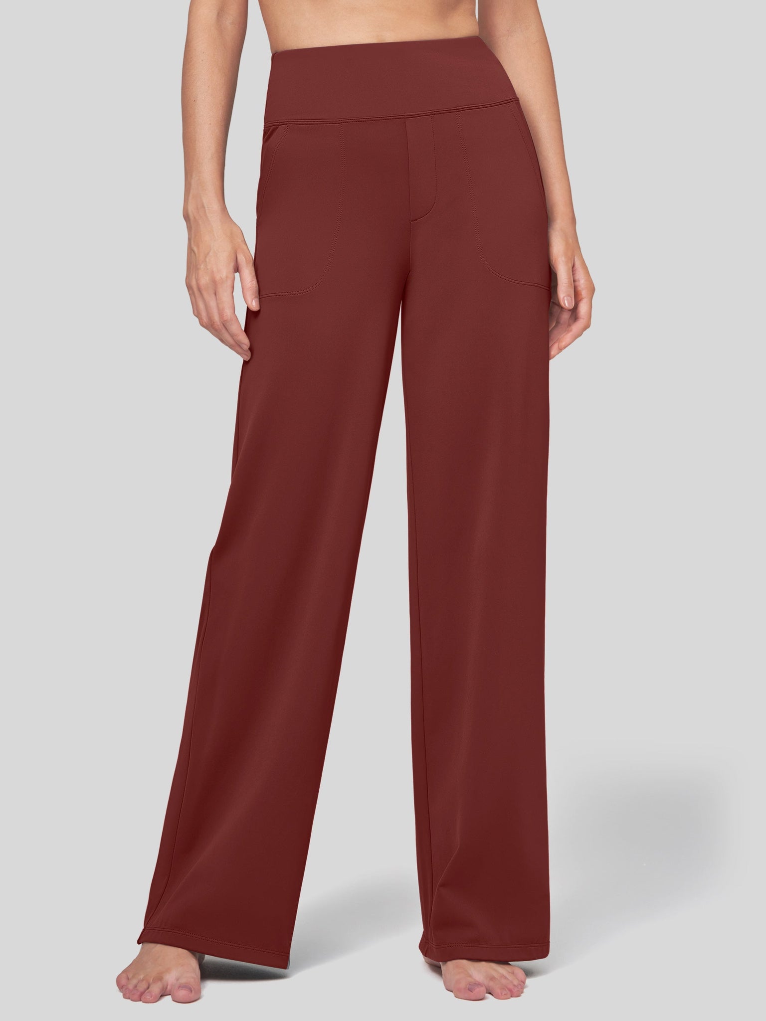 Willit Women's High Rise Yoga Dress Pants 32 Inch in red