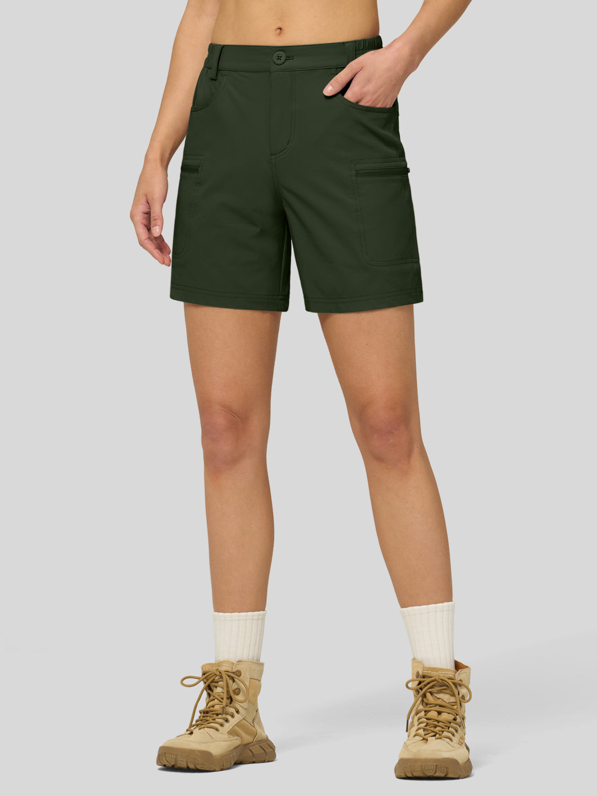 Willit Women's Outdoor Cargo Shorts 6 Inseam in army green1