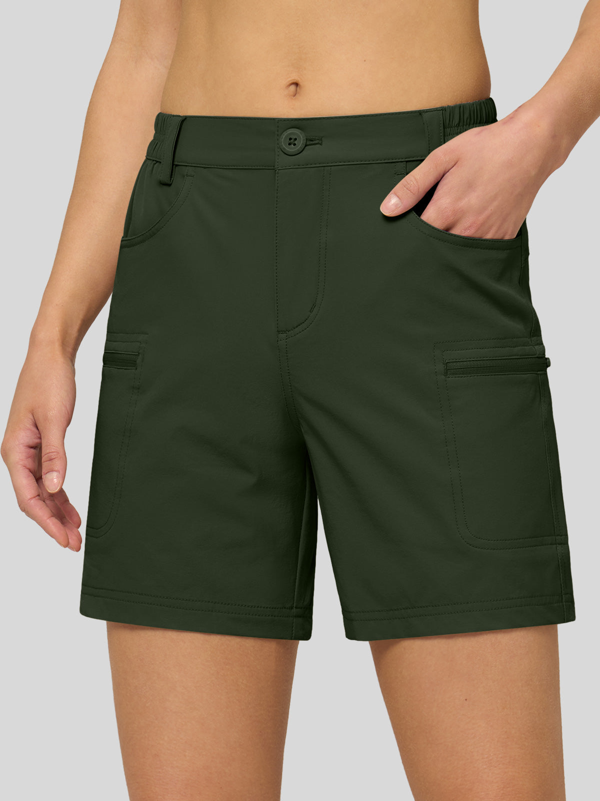 Willit Women's Outdoor Cargo Shorts 6 Inseam in army green2