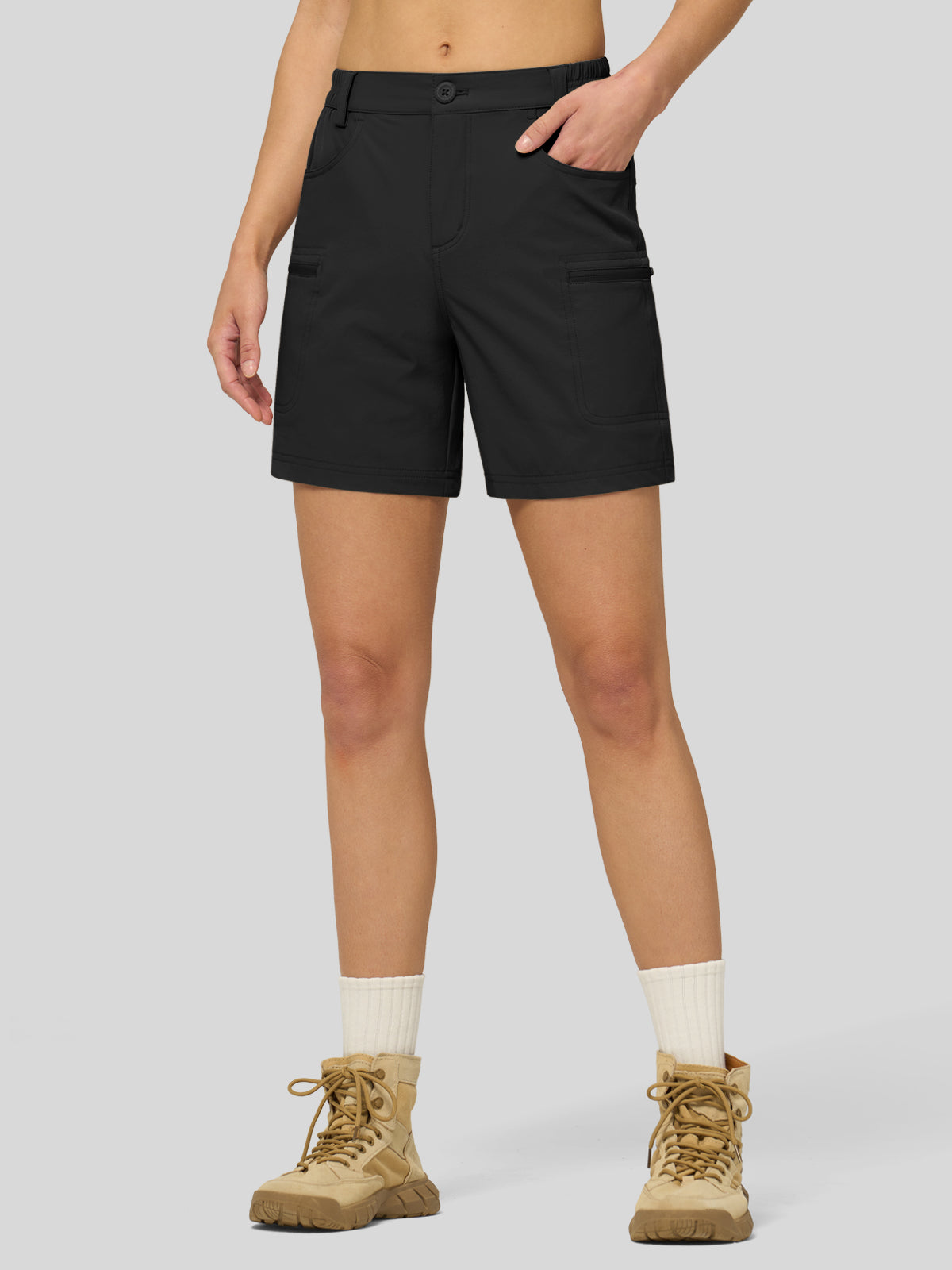 Willit Women's Outdoor Cargo Shorts 6 Inseam in black1