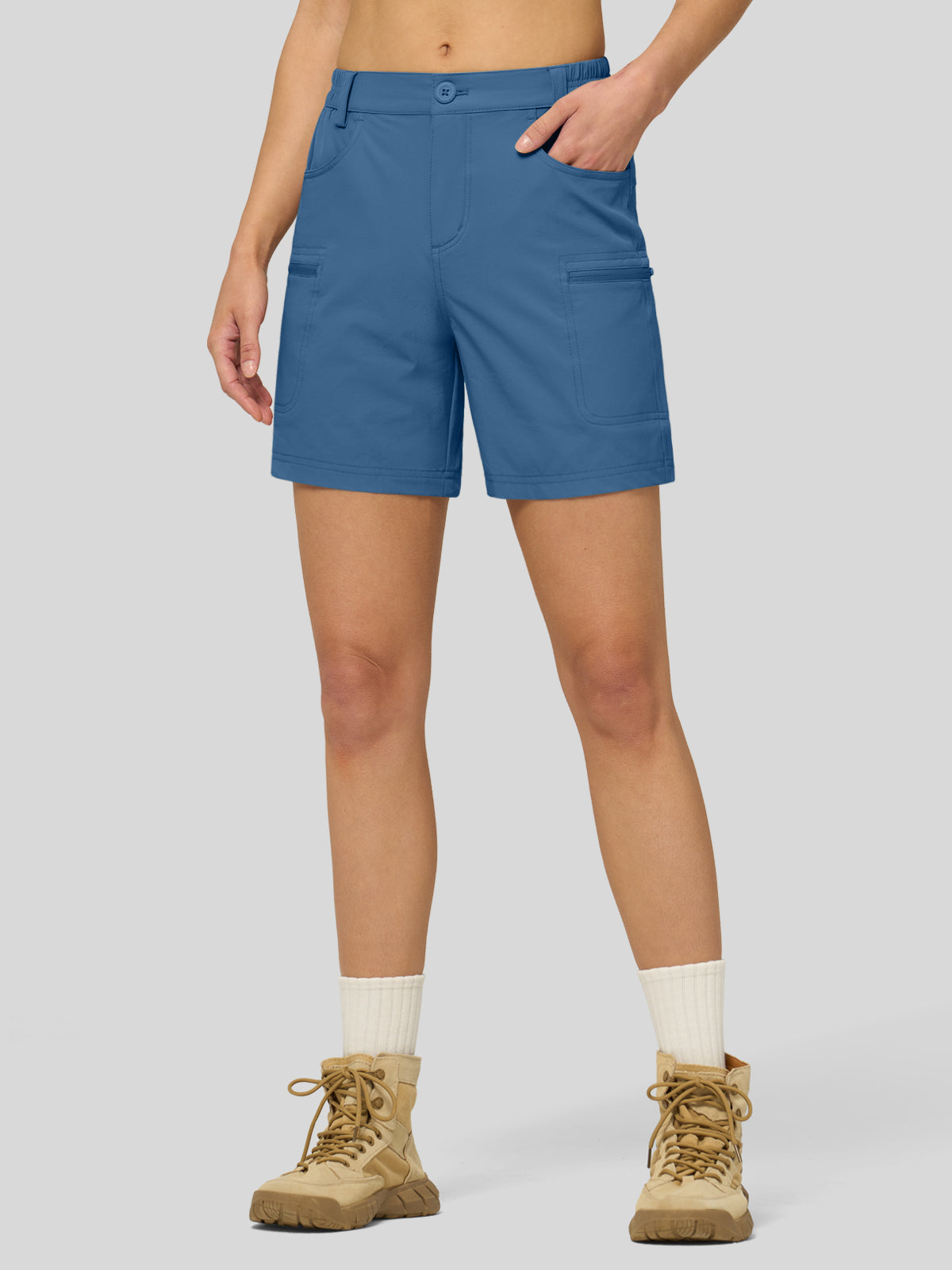 Willit Women's Outdoor Cargo Shorts 6 Inseam in blueashes1
