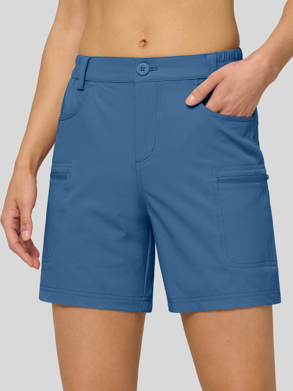 Willit Women's Outdoor Cargo Shorts 6 Inseam in blueashes2