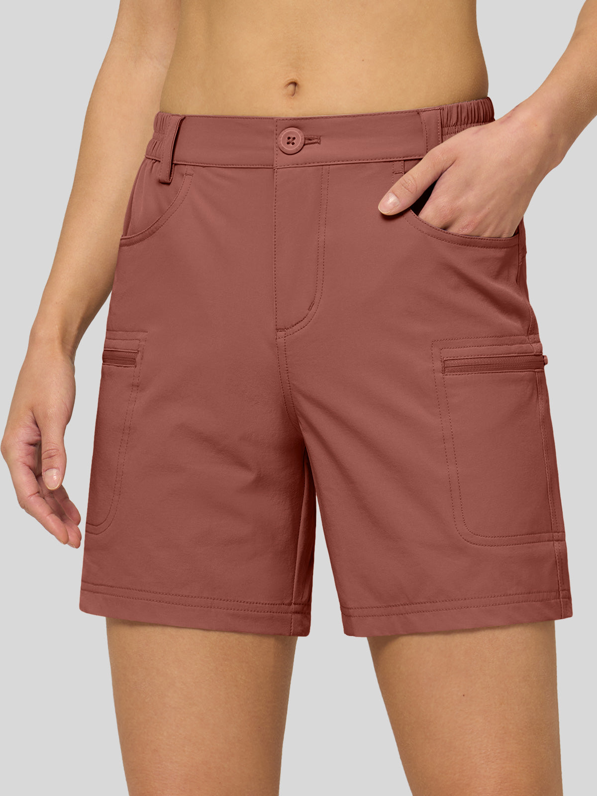 Willit Women's Outdoor Cargo Shorts 6 Inseam in cacao2