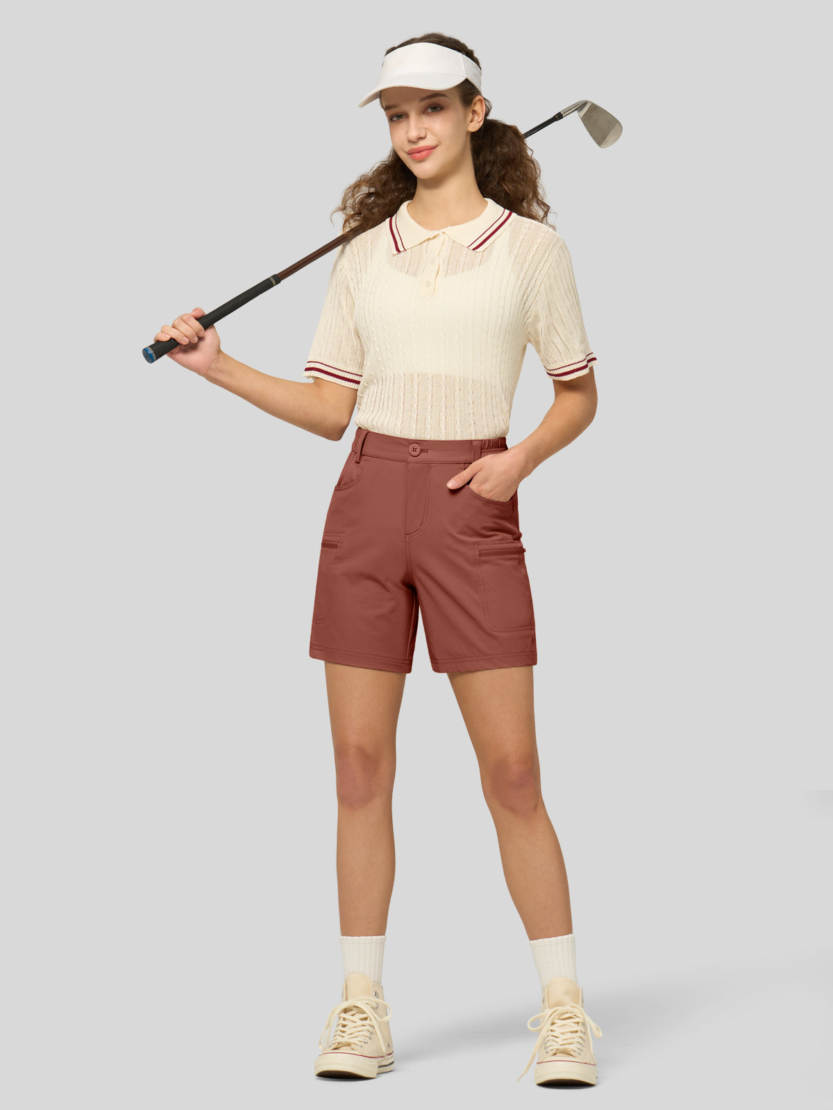 Willit Women's Outdoor Cargo Shorts 6 Inseam in cacao4