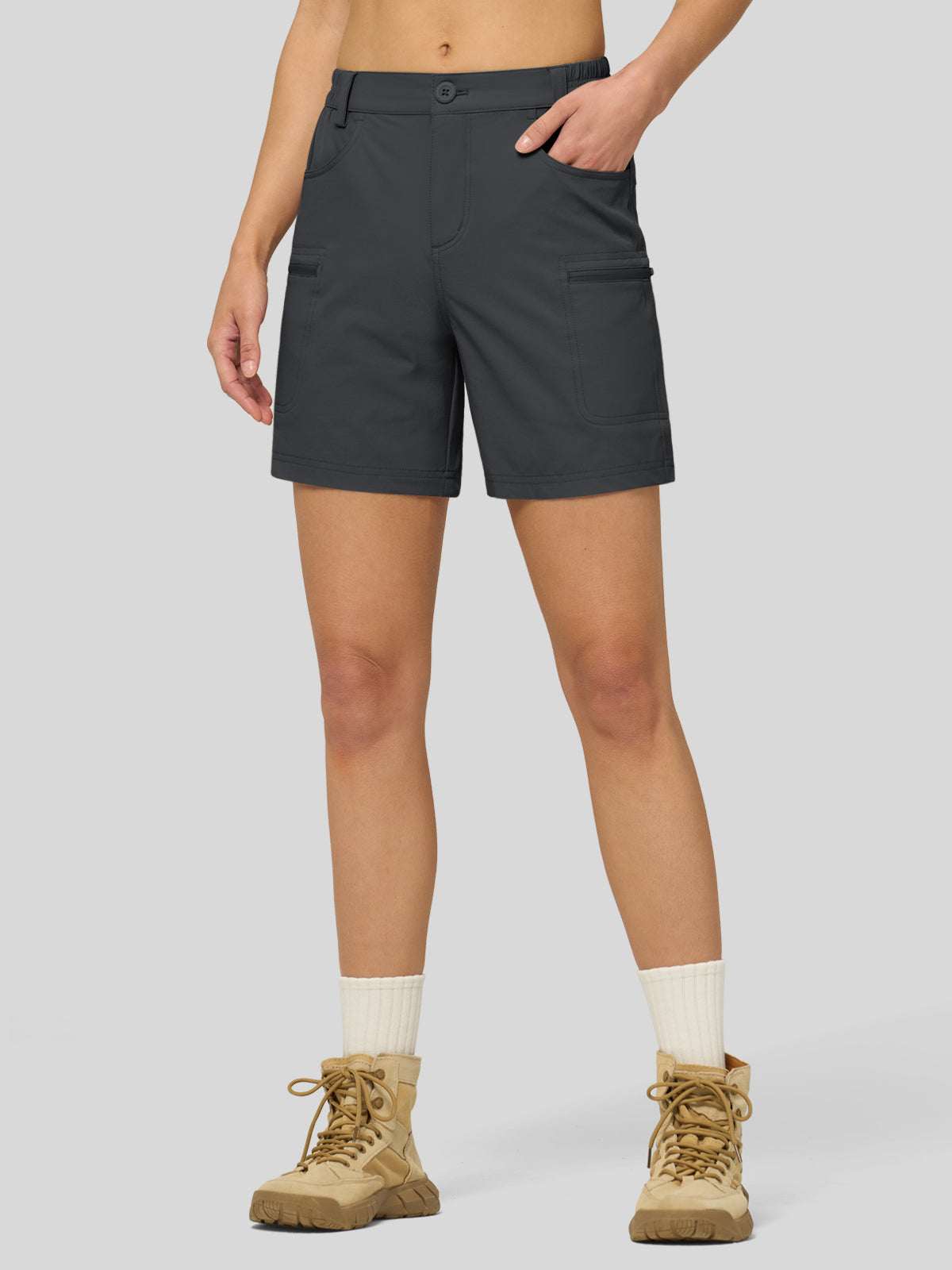 Willit Women's Outdoor Cargo Shorts 6 Inseam in deep gray3