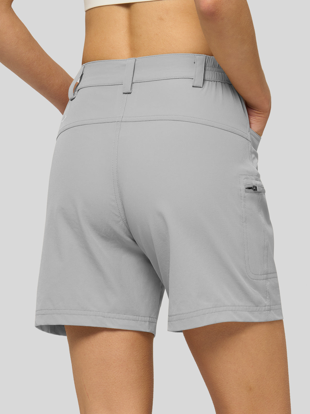 Willit Women's Outdoor Cargo Shorts 6 Inseam in light gray3