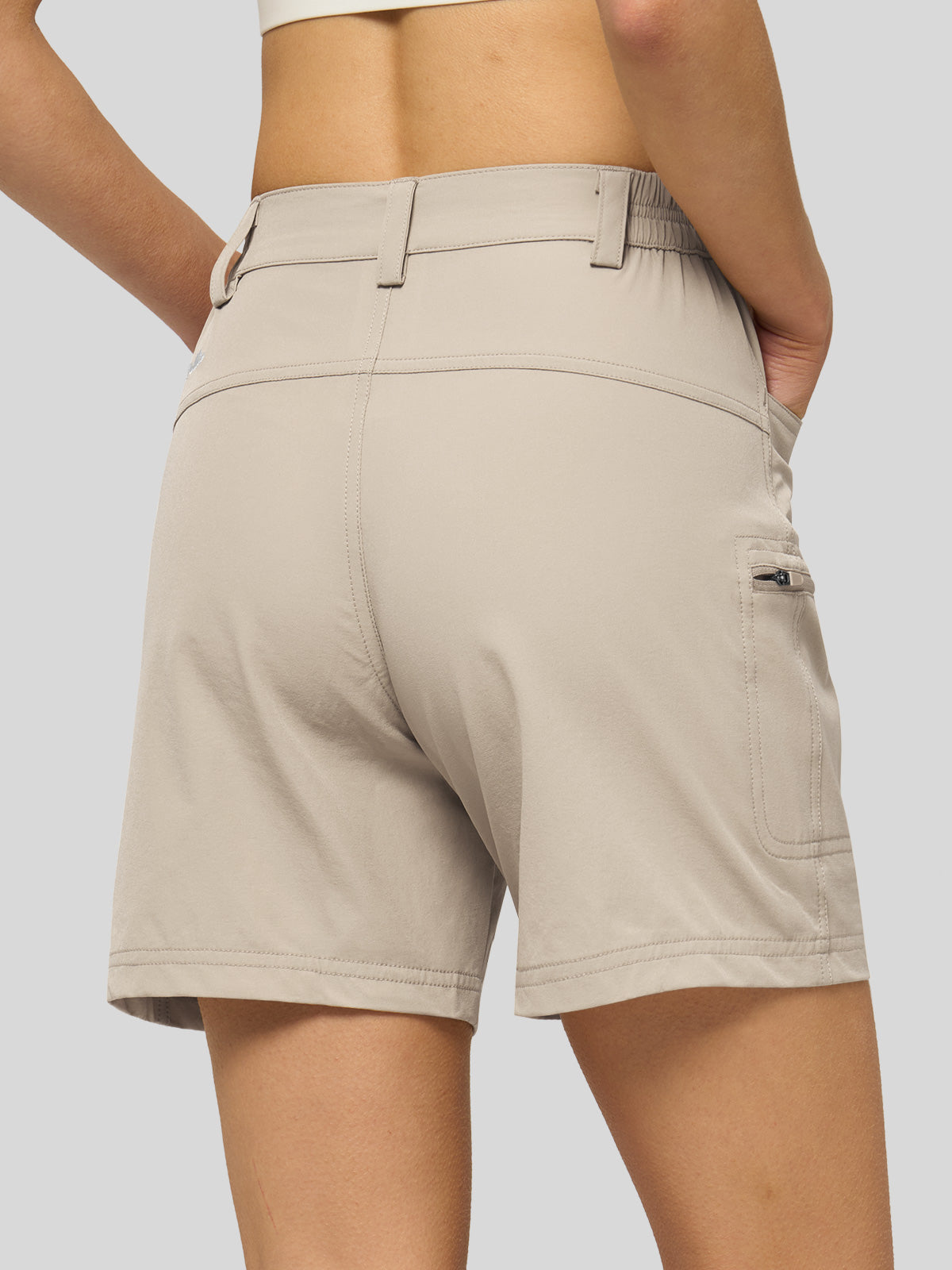 Willit Women's Outdoor Cargo Shorts 6 Inseam in light khaki3