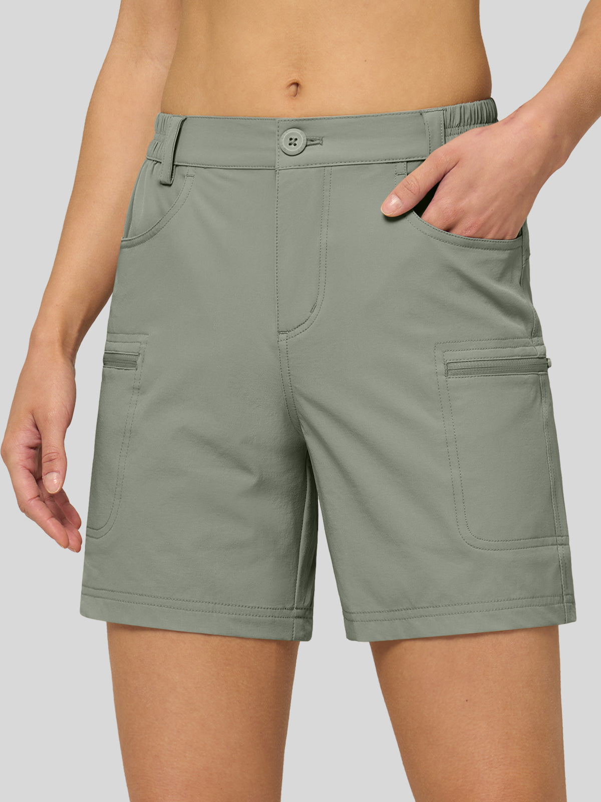 Willit Women's Outdoor Cargo Shorts 6 Inseam in sage green2