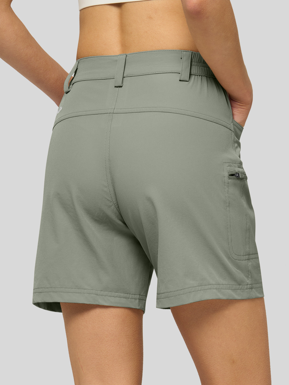 Willit Women's Outdoor Cargo Shorts 6 Inseam in sage green3