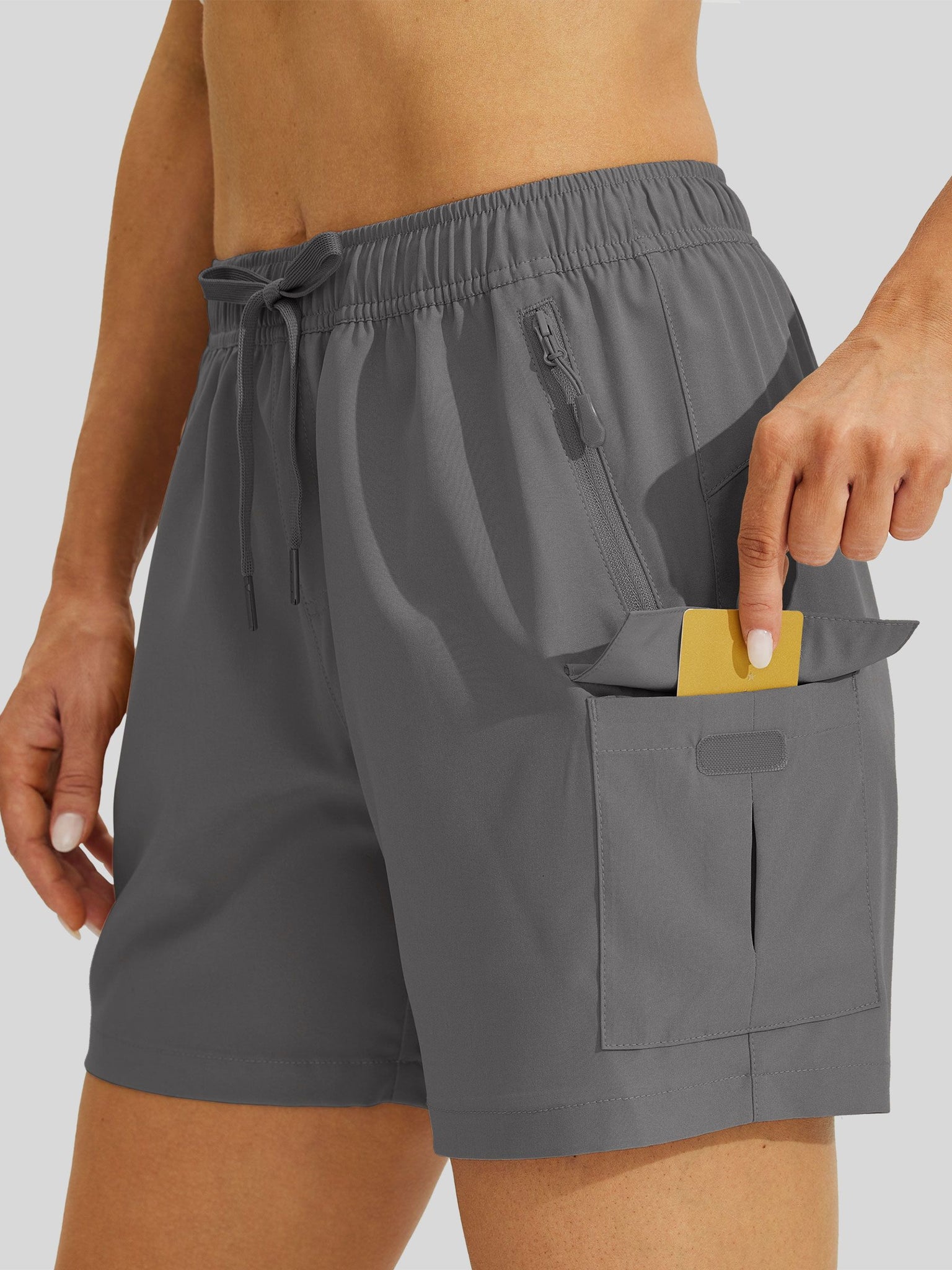 Willit Women's Hiking Workout Shorts_dark gray