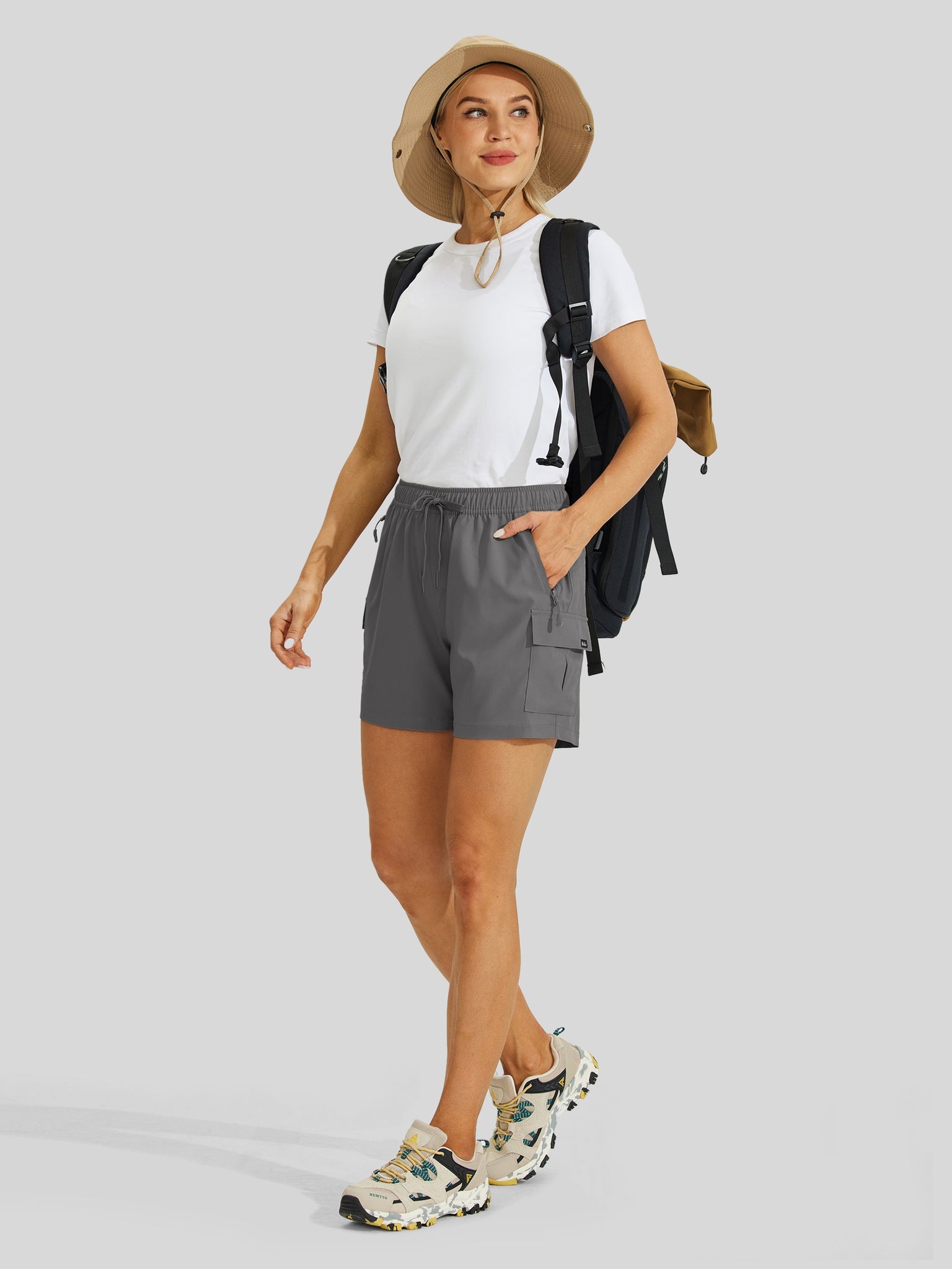 Willit Women's Hiking Workout Shorts_dark gray