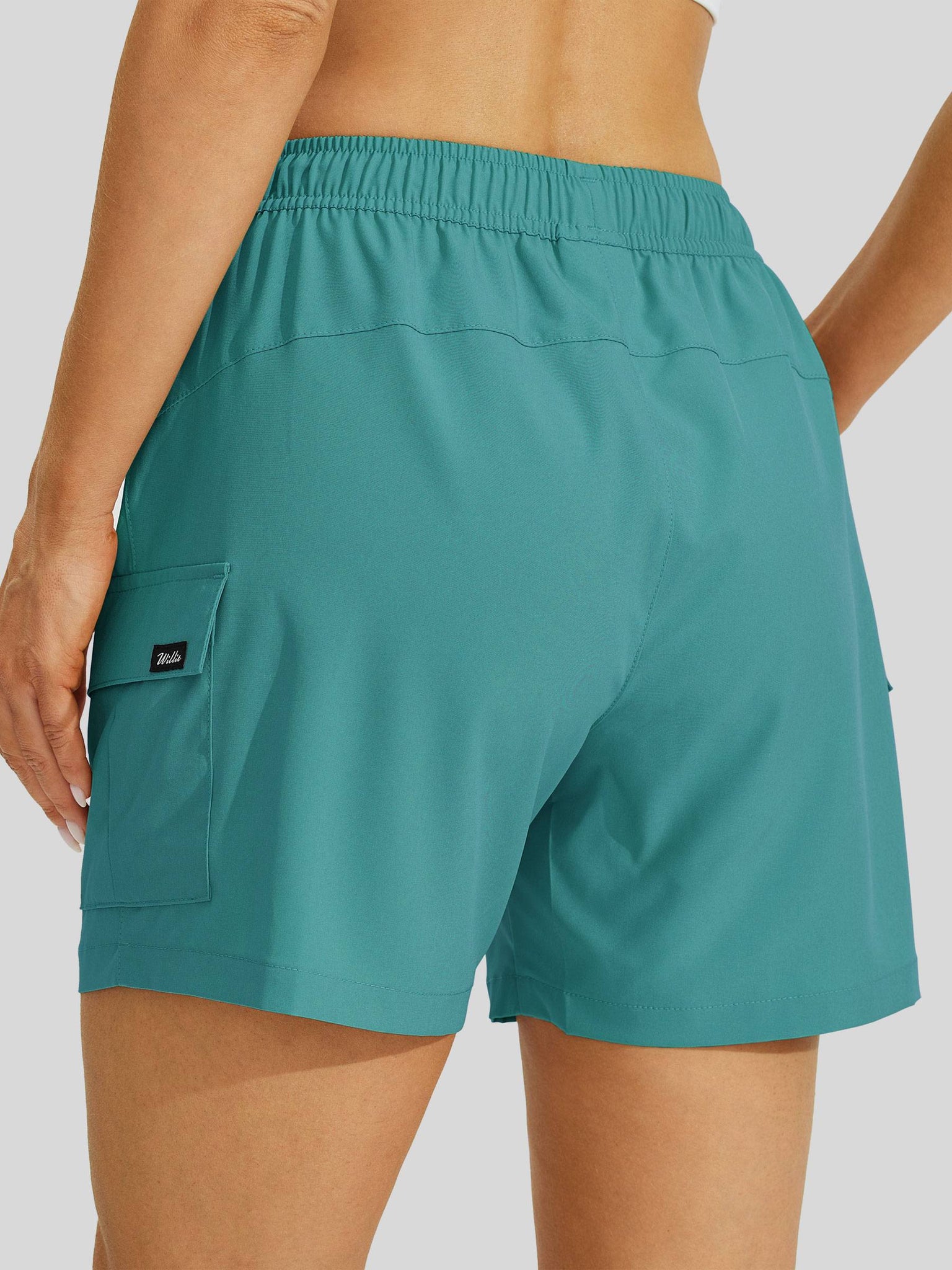 Willit Women's Hiking Workout Shorts_teal