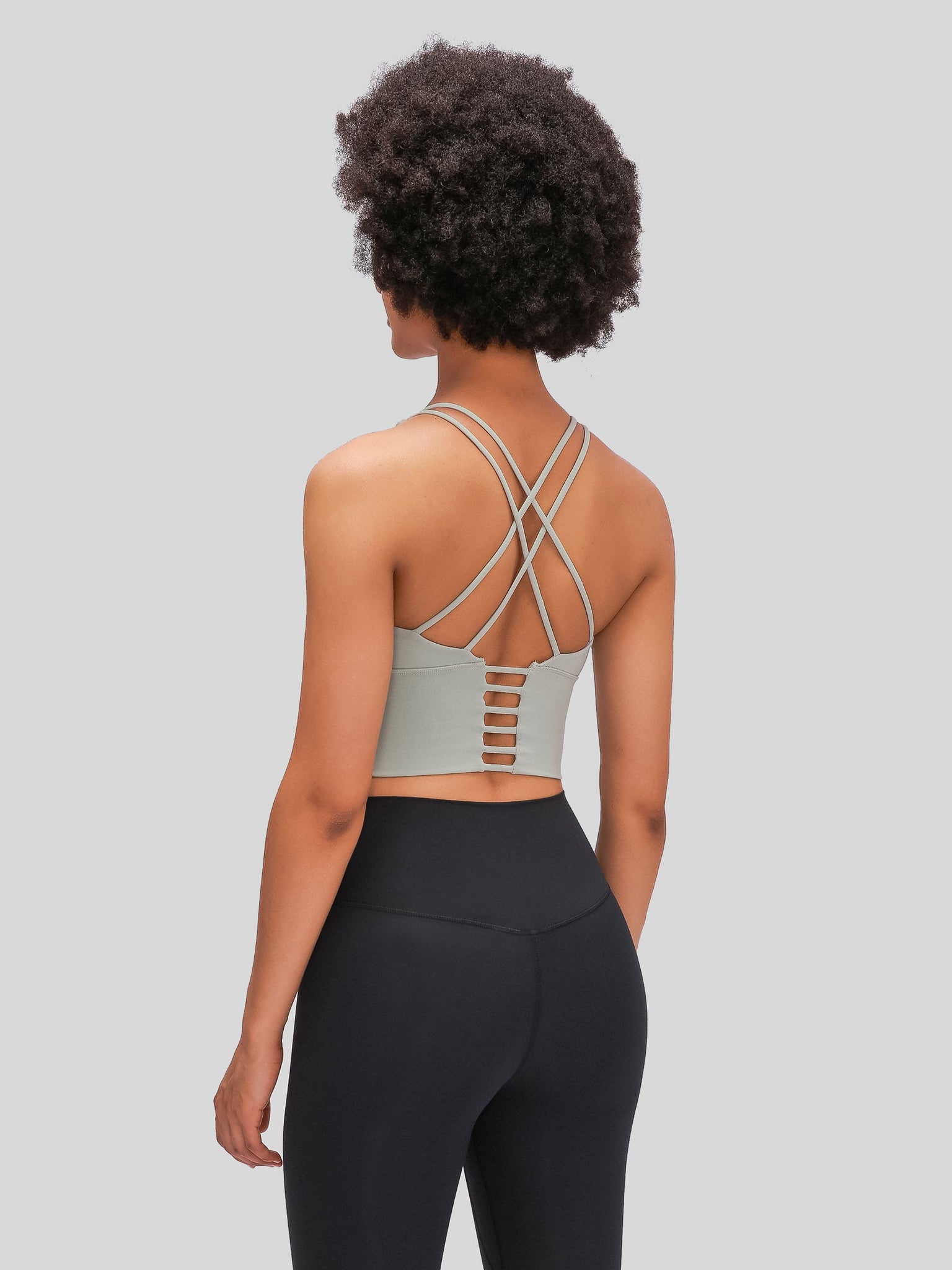 Womens Light Support Yoga Bra pale leaf