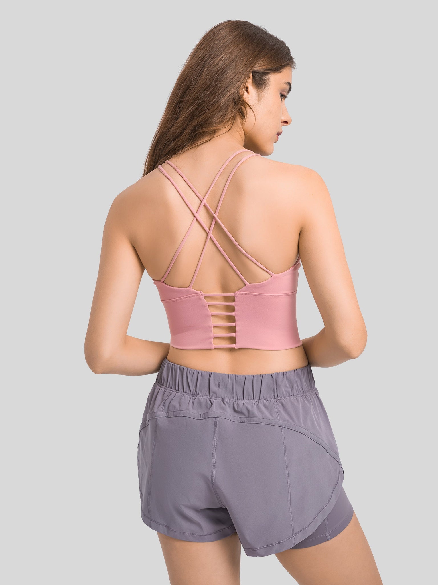 Womens Light Support Yoga Bra coral