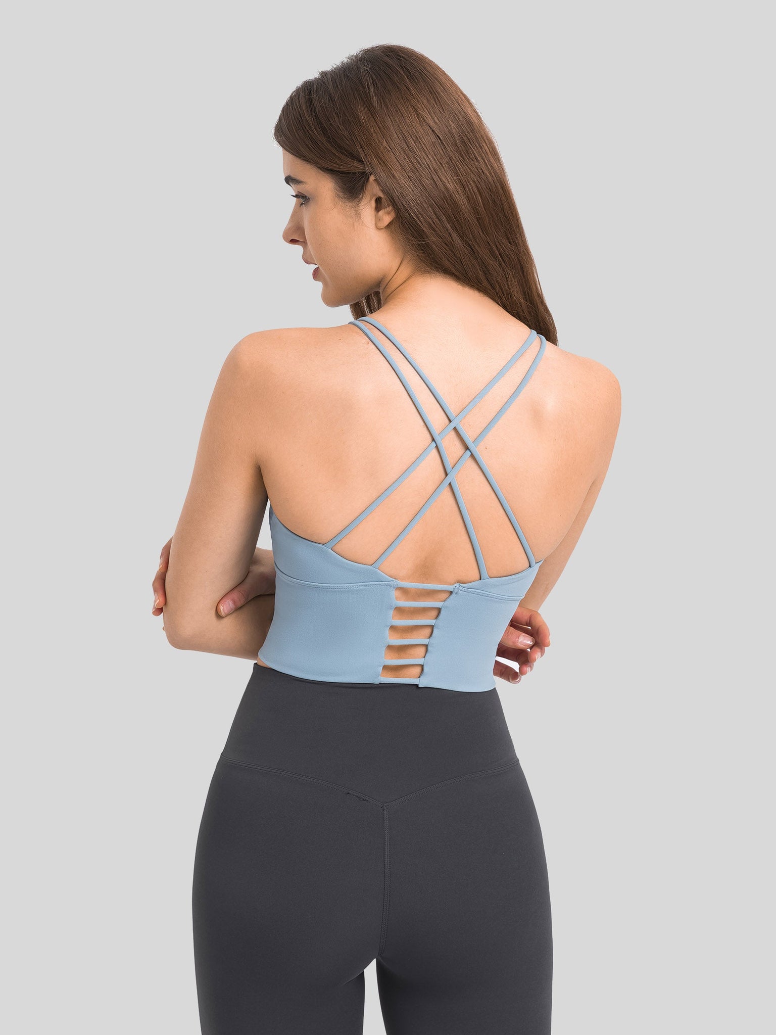 Womens Light Support Yoga Bra light blue