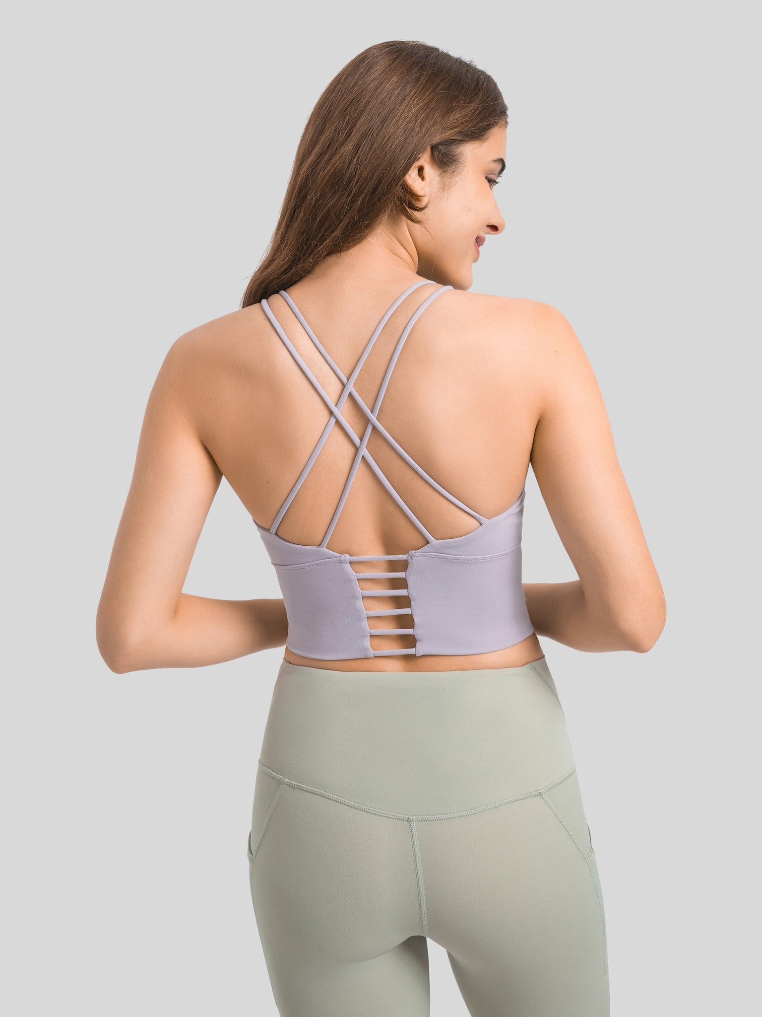Womens Light Support Yoga Bra light purple
