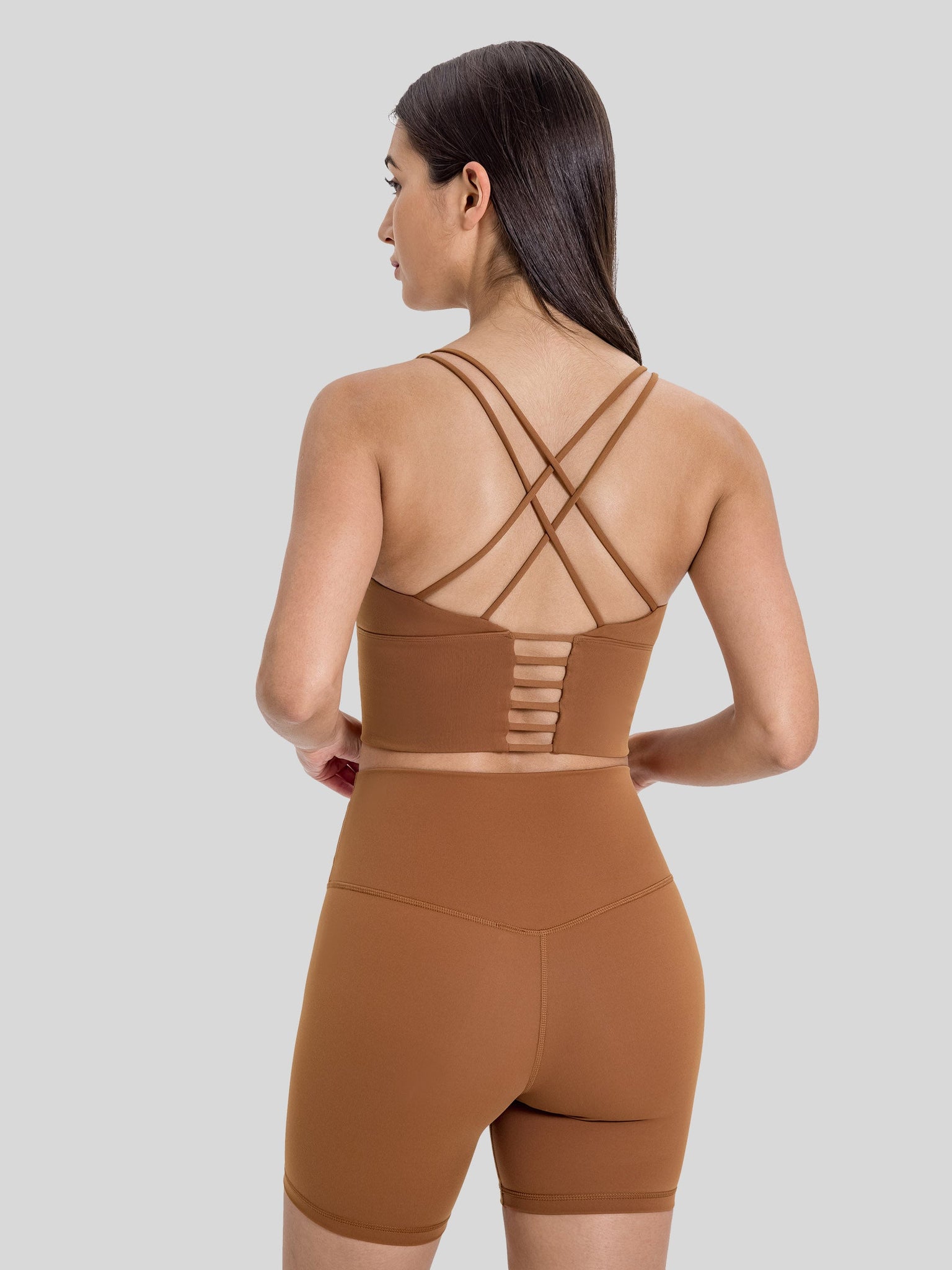 Womens Light Support Yoga Bra dark orange