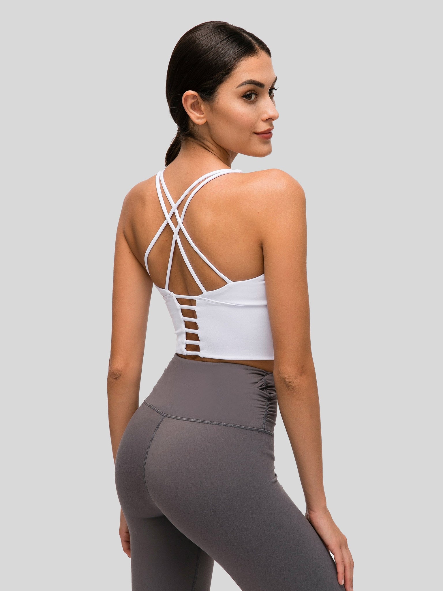 Womens Light Support Yoga Bra white