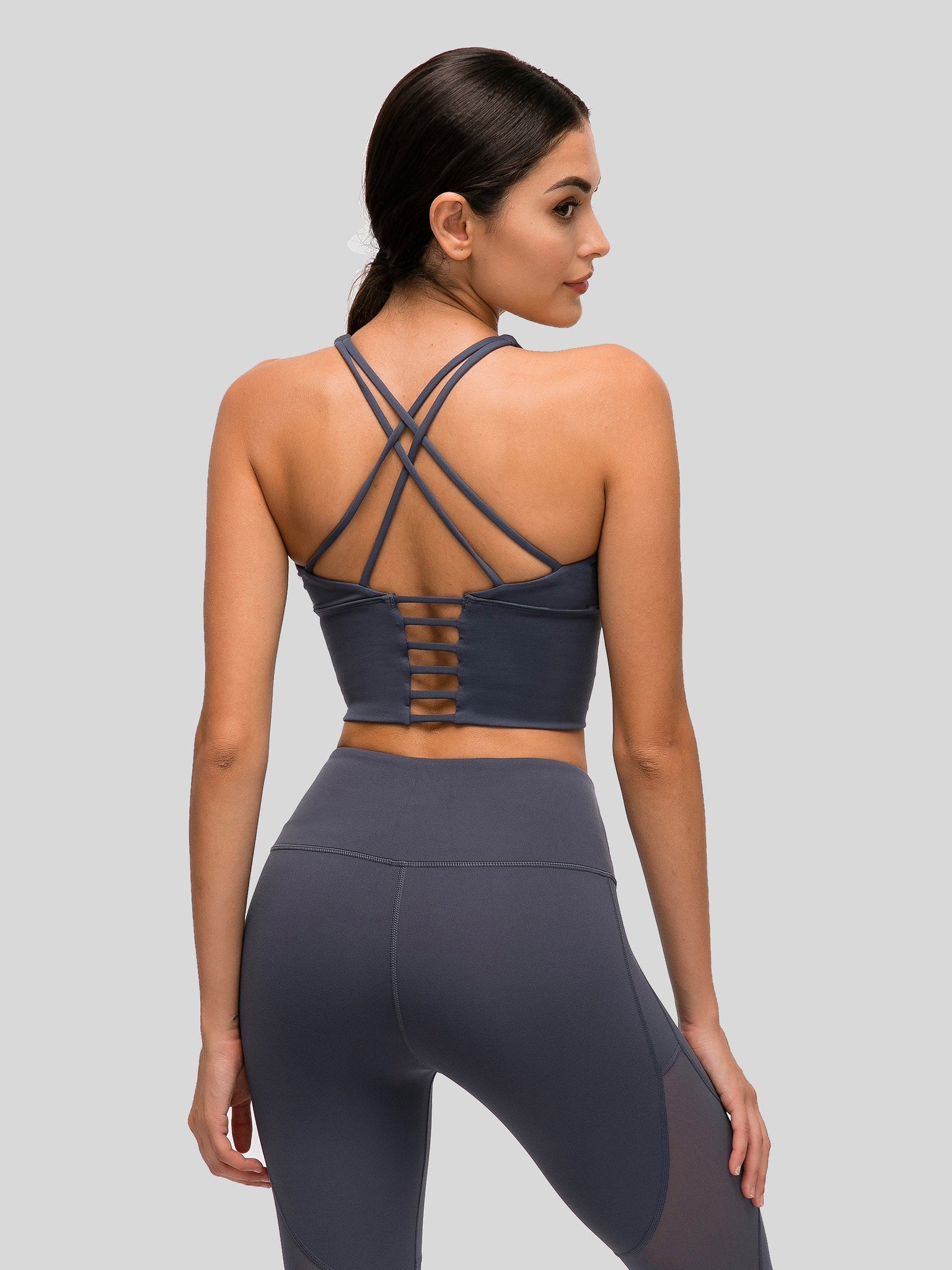 Womens Light Support Yoga Bra gray