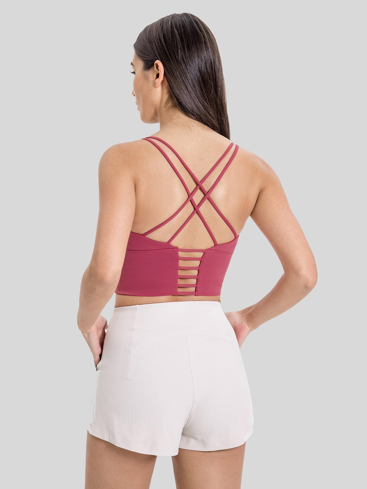 Womens Light Support Yoga Bra dull red