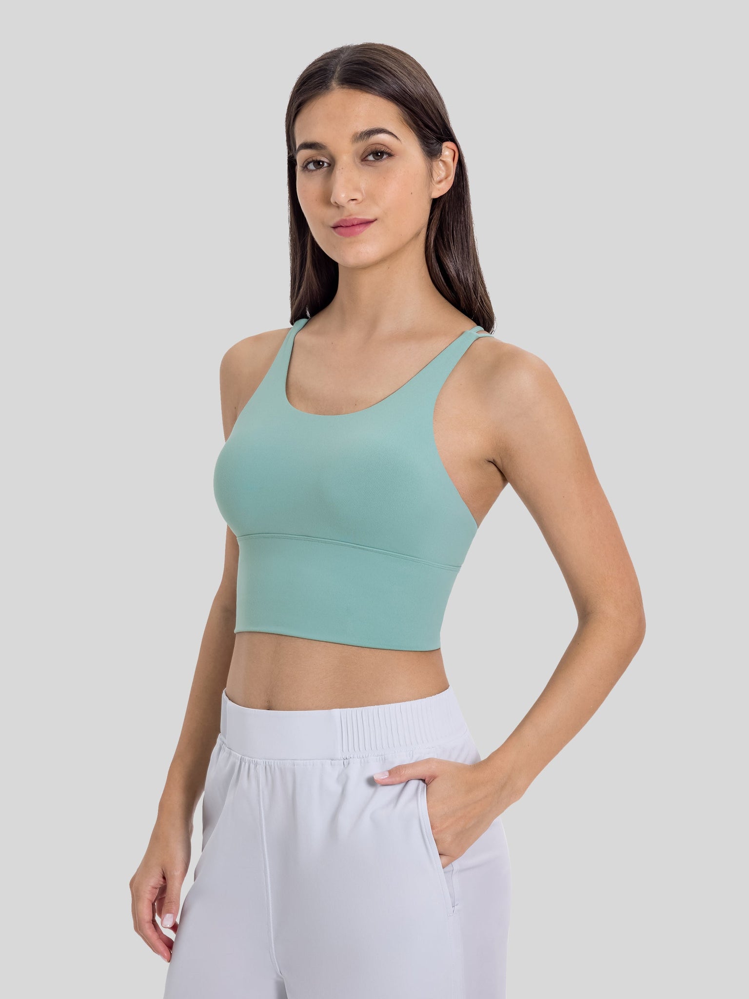 Womens Light Support Yoga Bra beryl green