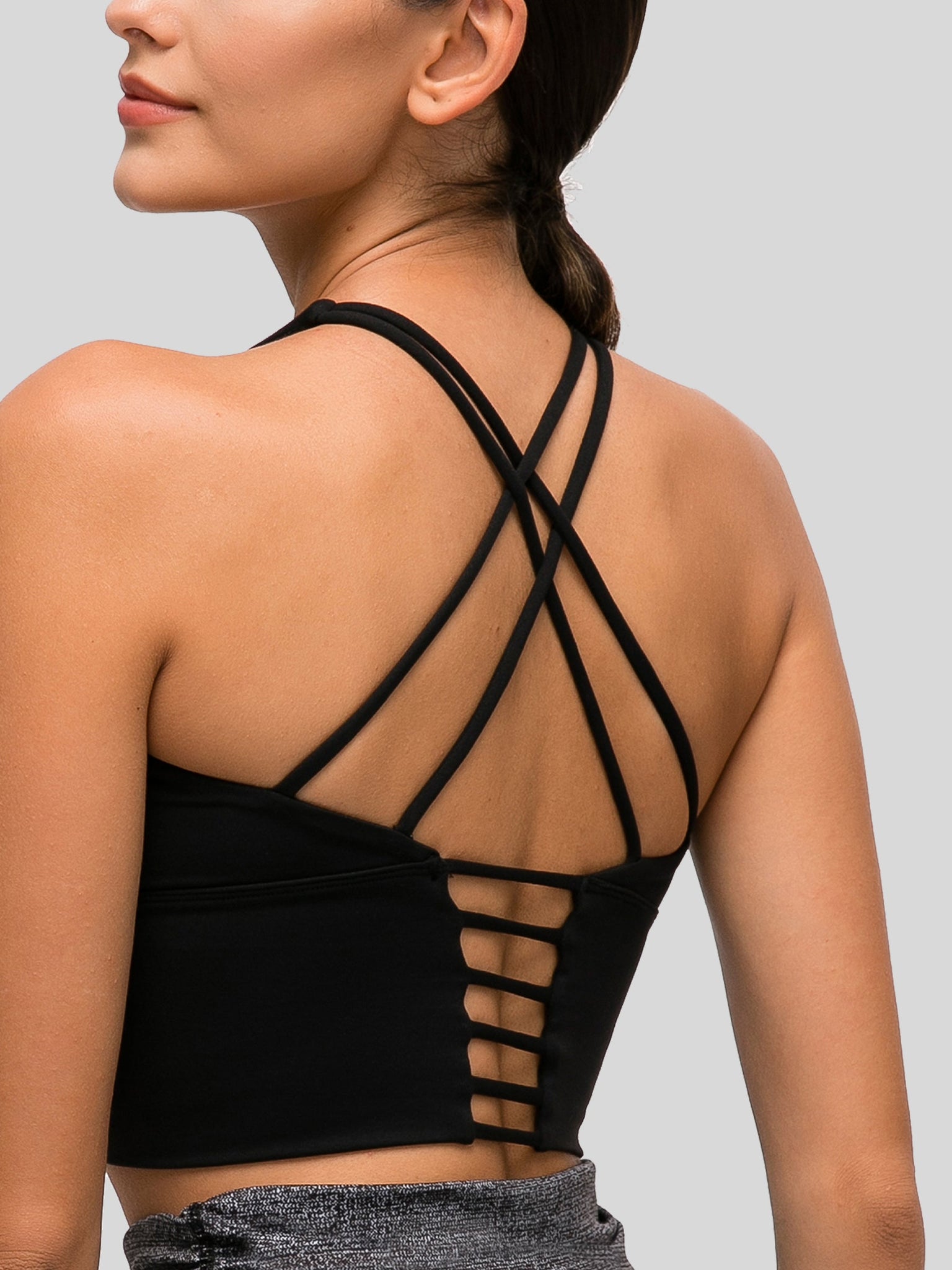 Womens Light Support Yoga Bra black
