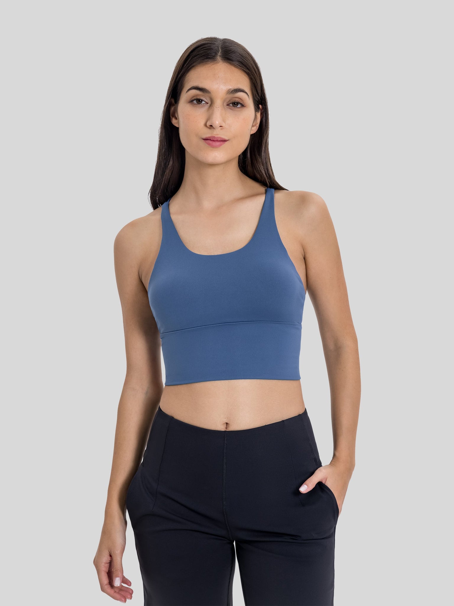 Womens Light Support Yoga Bra blue