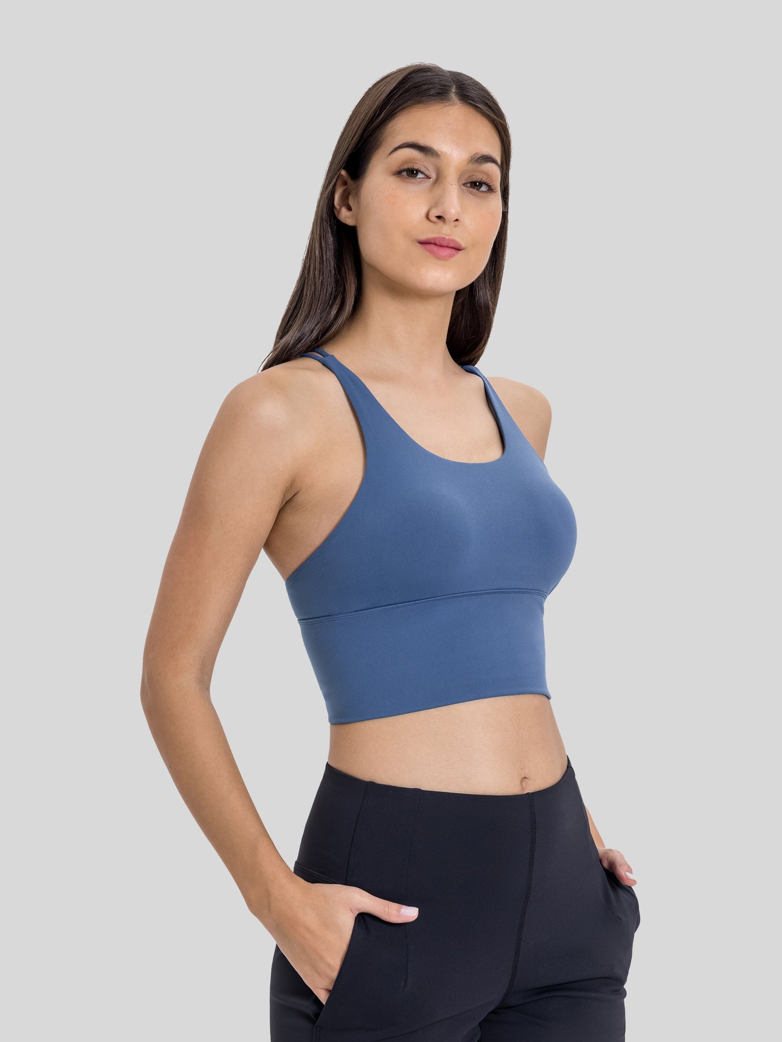 Womens Light Support Yoga Bra blue