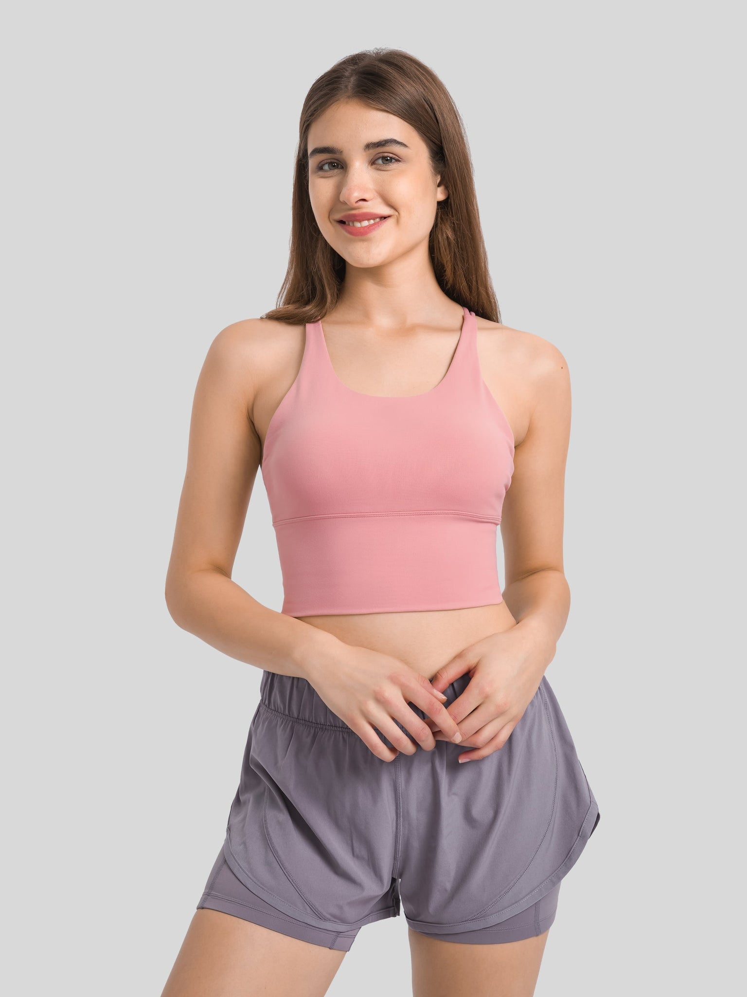 Womens Light Support Yoga Bra coral
