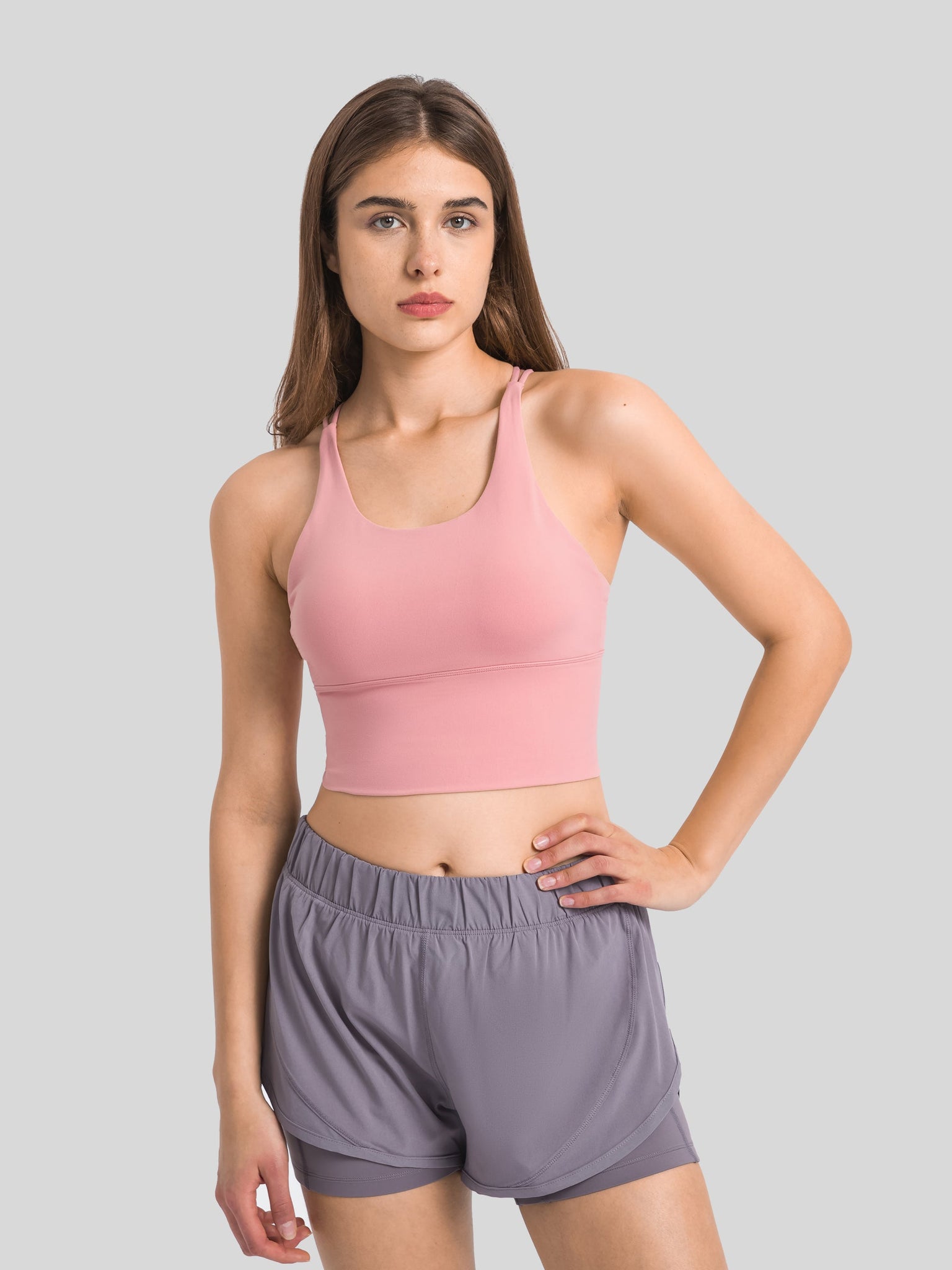Womens Light Support Yoga Bra coral