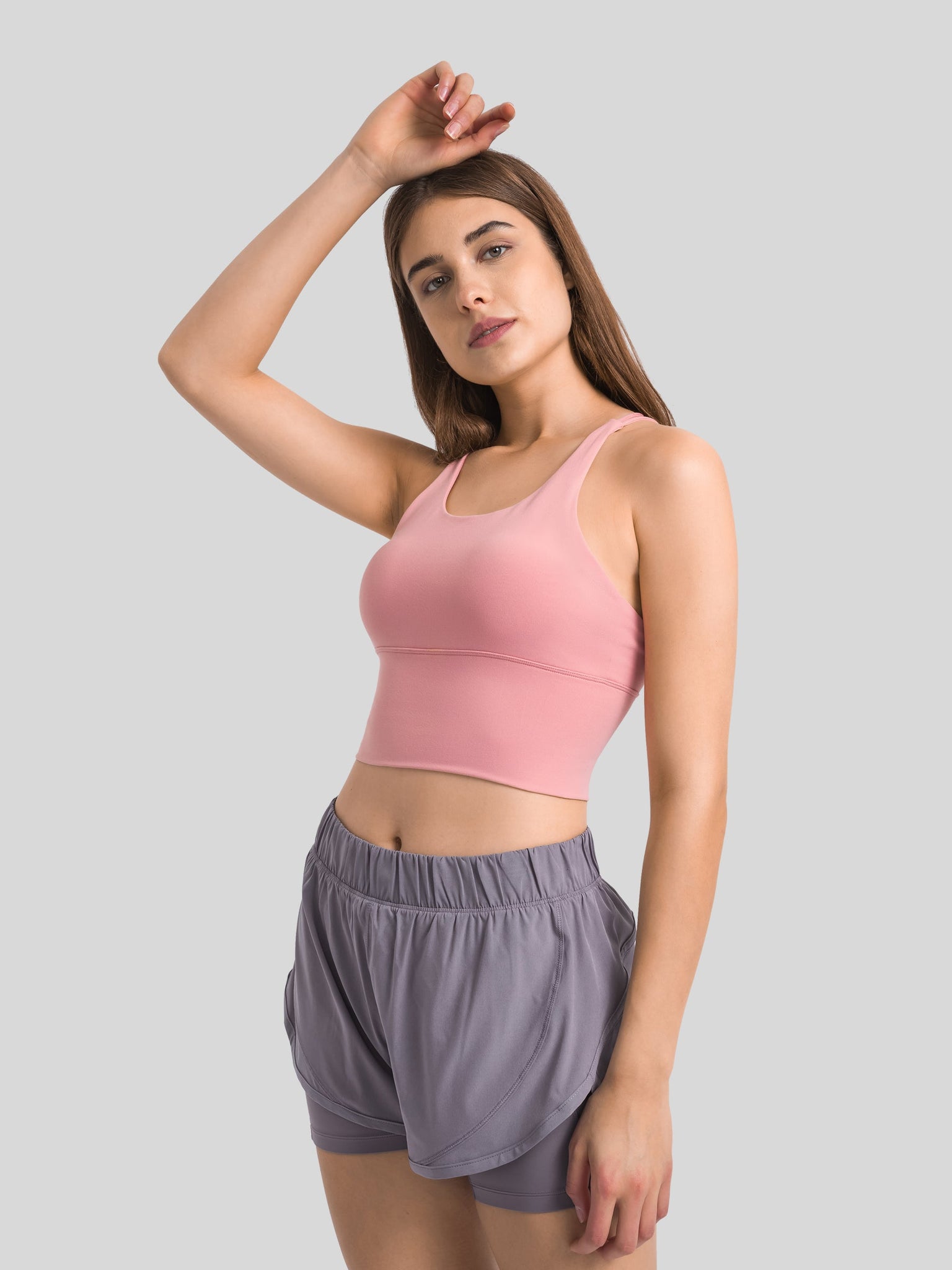 Womens Light Support Yoga Bra coral