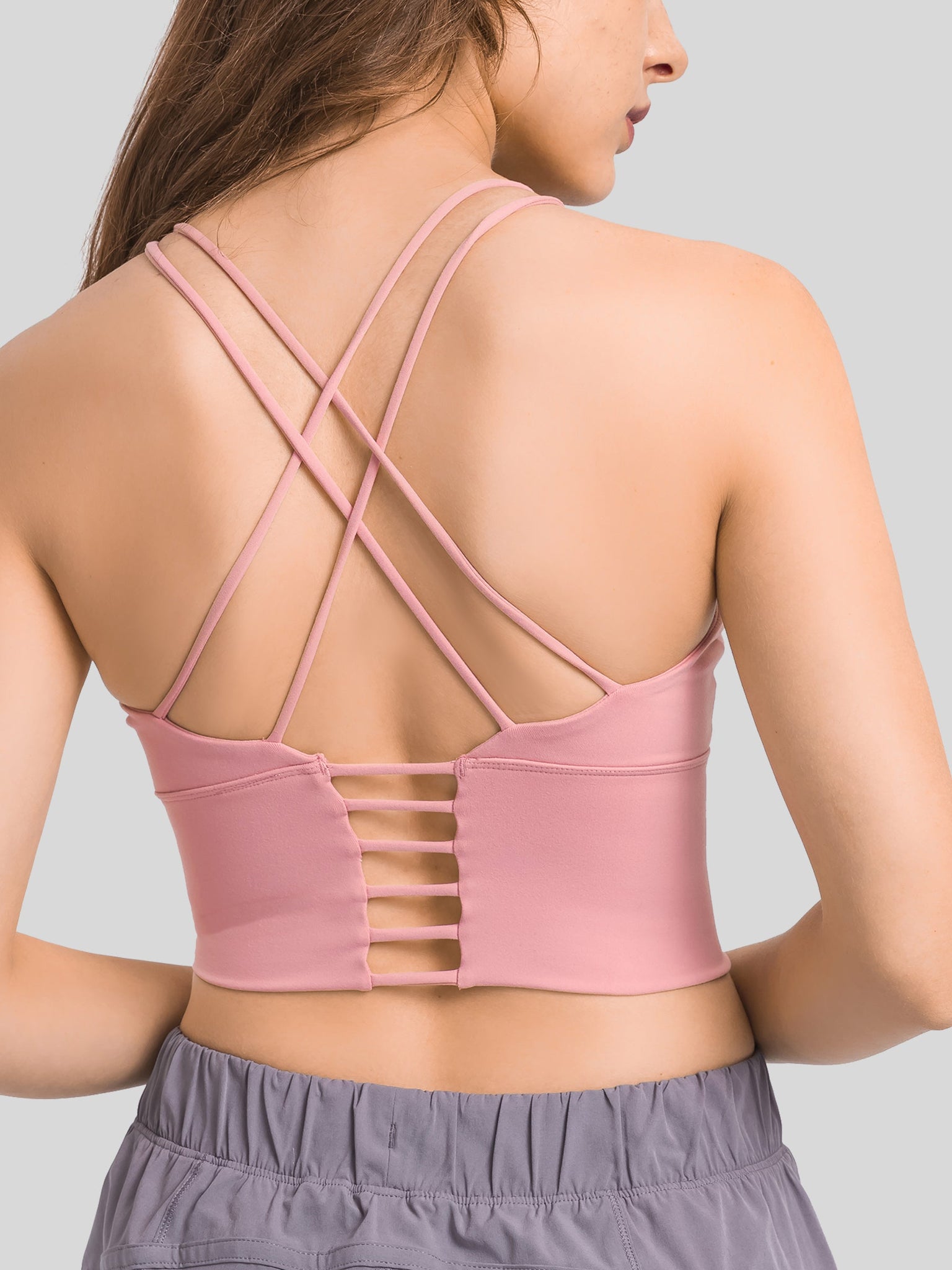 Womens Light Support Yoga Bra coral