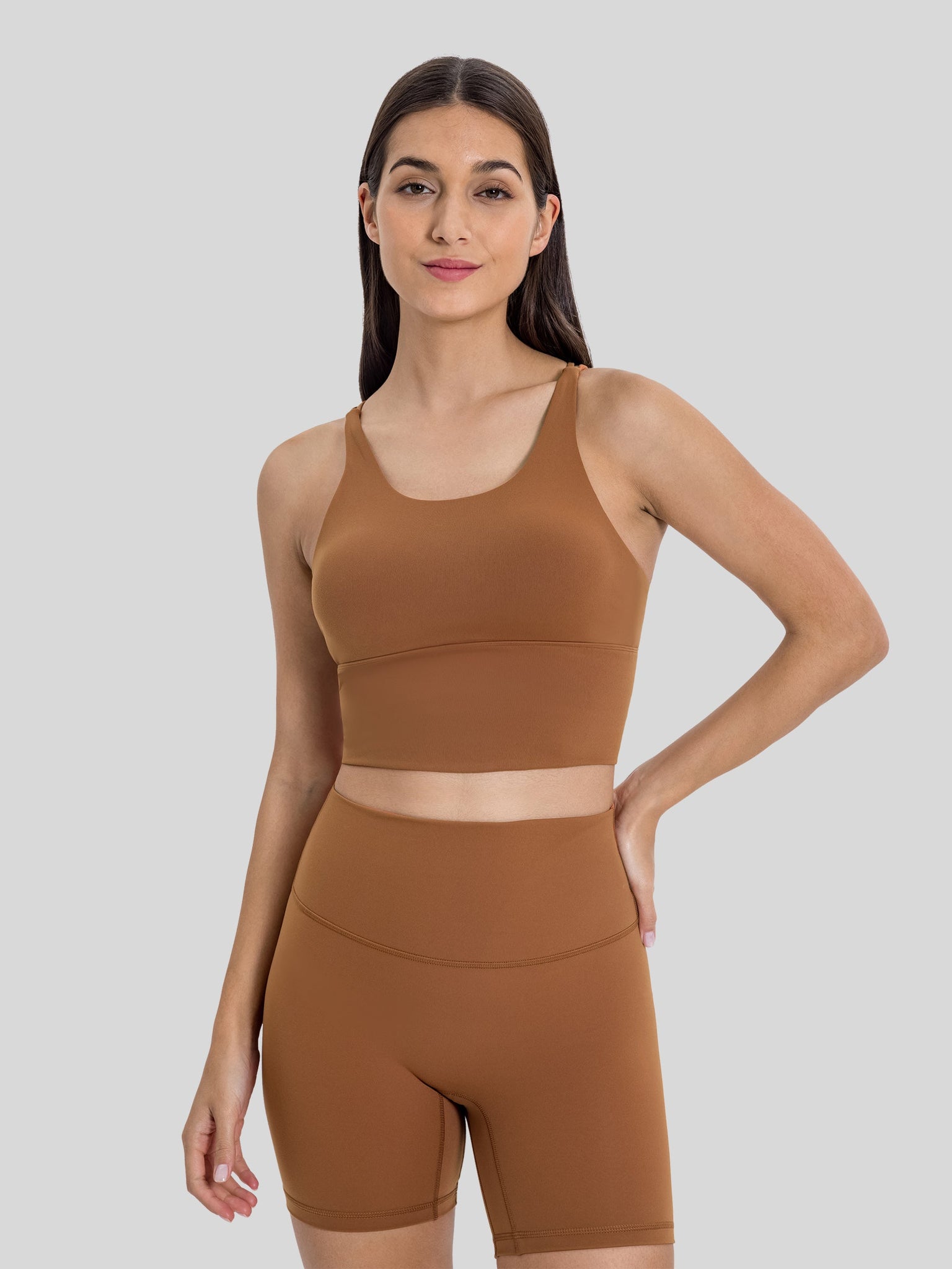 Womens Light Support Yoga Bra dark orange