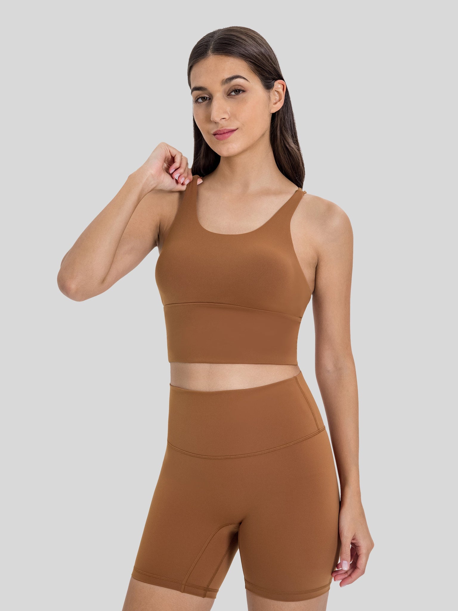 Womens Light Support Yoga Bra dark orange